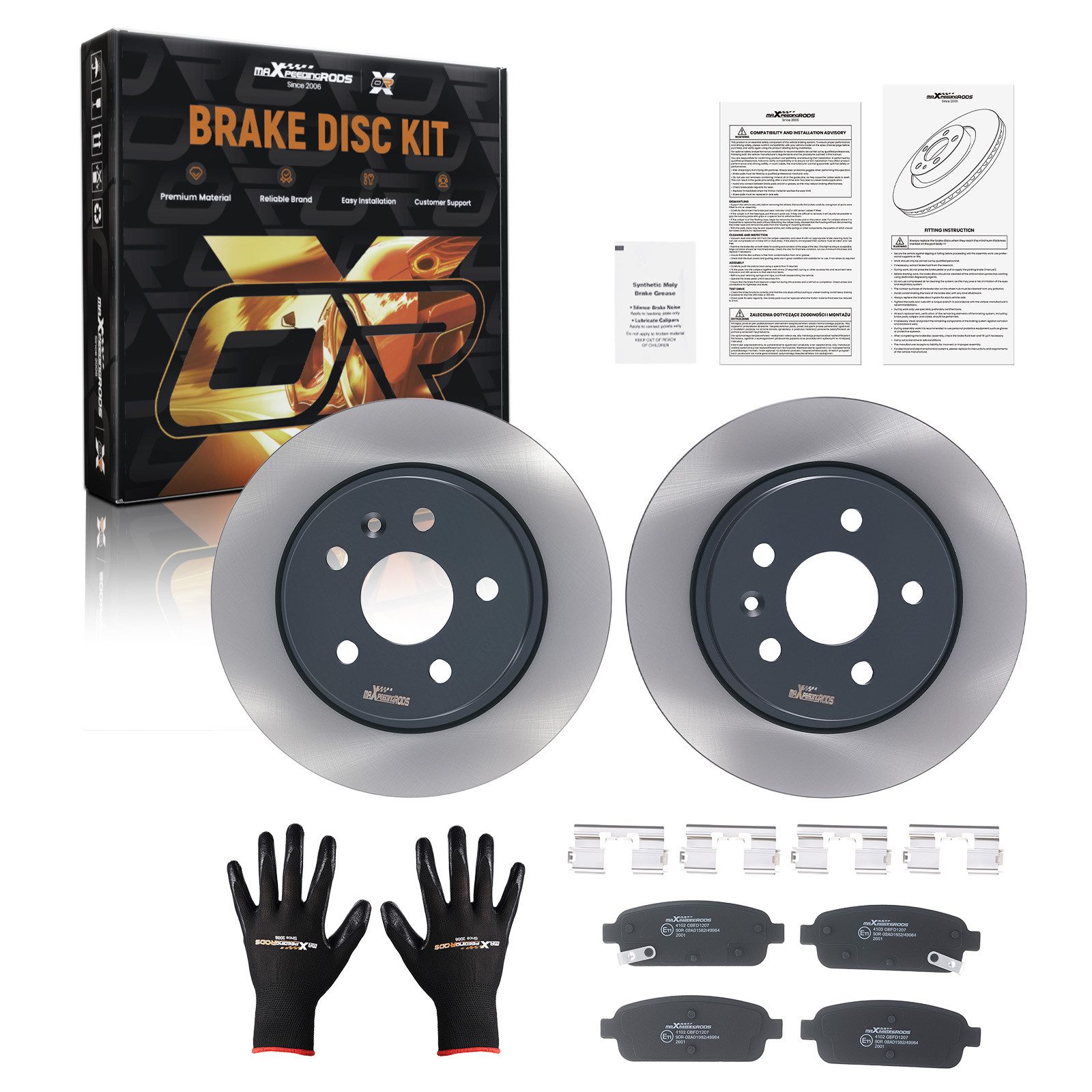 maXpeedingrods Bremsbelag, Bremsscheiben Bremsbeläge Hinten For Chevrolet Trax 1.7 1.8L Opel