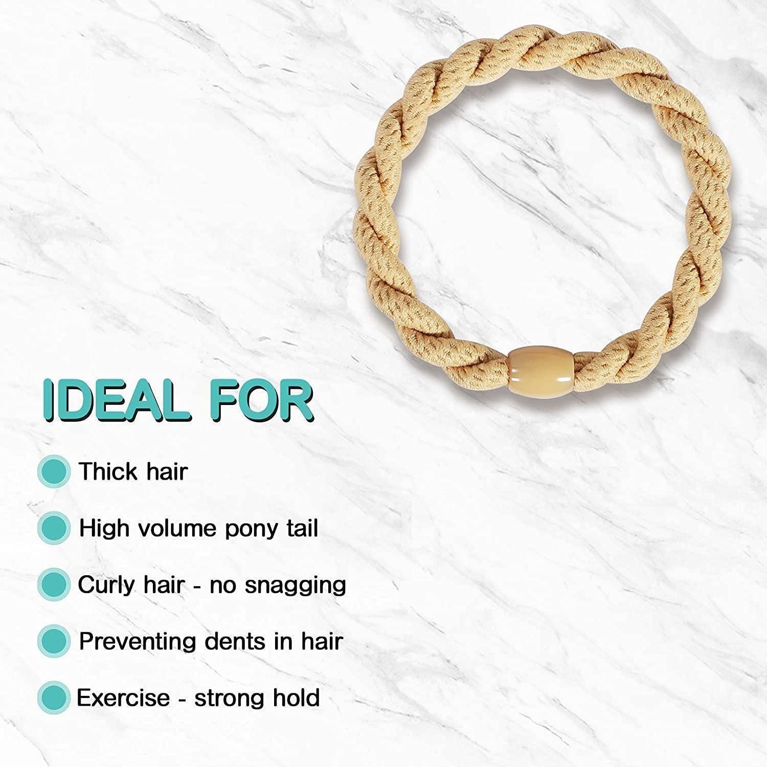 LuxusKollektion Haargummi 12er Pack Schwarze Geflochtene Elastische Haargummis für Damen