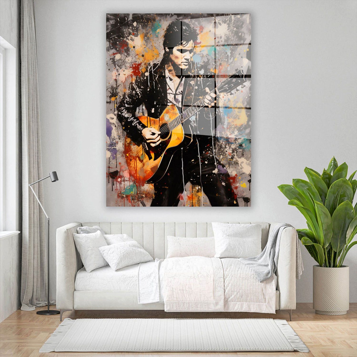 Artedinoi Acrylglasbild Pop Art Musiker King Acrylglas Wandbild Bild Wanddeko Wohnzimmer XL