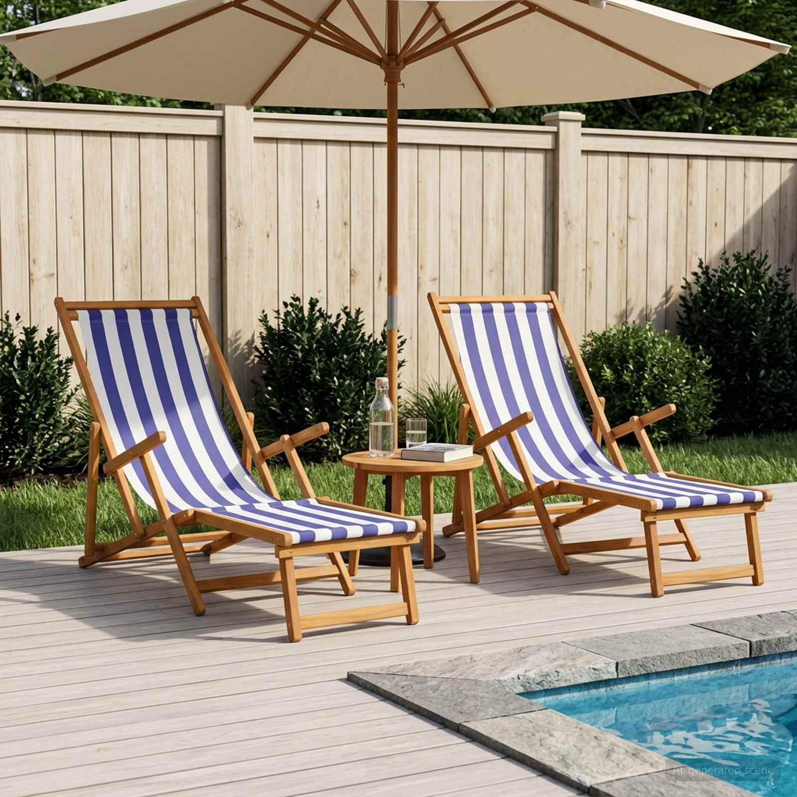 vidaXL Gartenliege Klappbare Sonnenliege 2 pcs 3 Position Massives Eukalyptus Holz, 2 St.