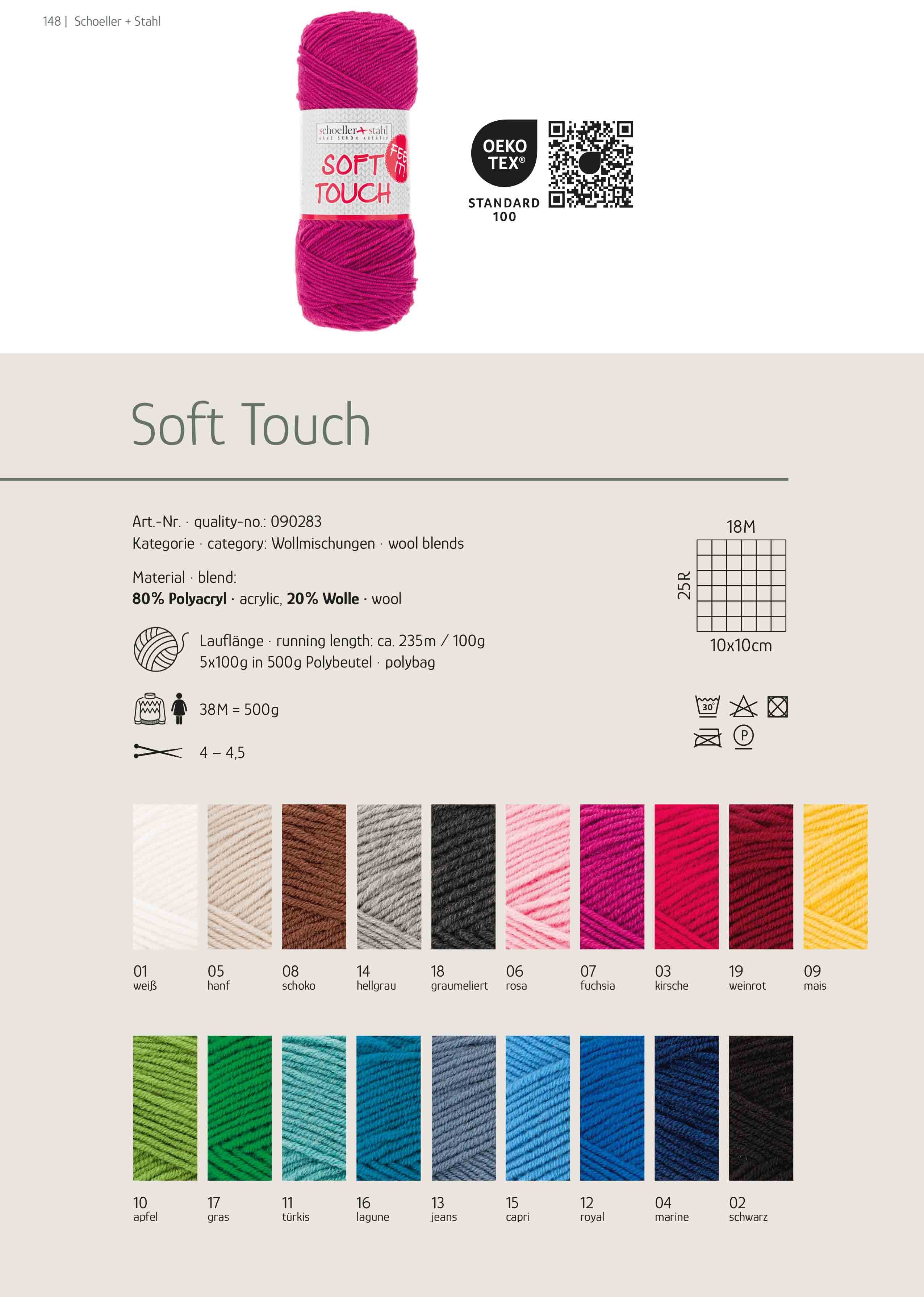 Schoeller + Stahl Soft Touch Häkelwolle, 235 m, Klassisches Garn in mittlerer Stärke