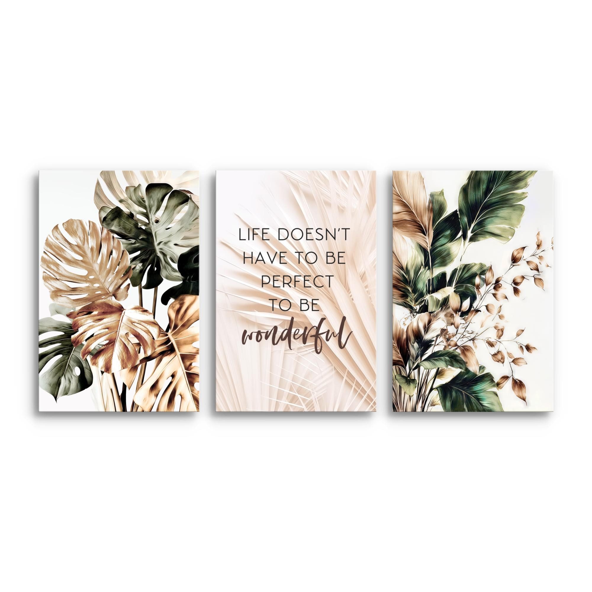 Novart Wandbild Wandbilder Boho Wohnzimmer Schlafzimmer Landhaus Deko, Blät günstig online kaufen