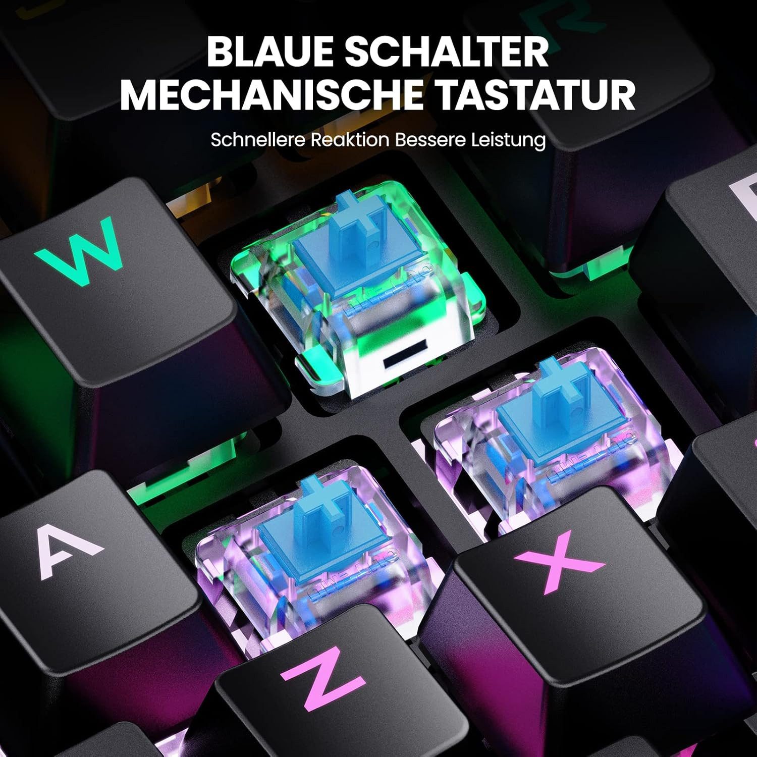 Hiwings Einhand-Gaming-Tastatur mechanische mit RGB Rainbow Beleuchtung Gaming-Tastatur