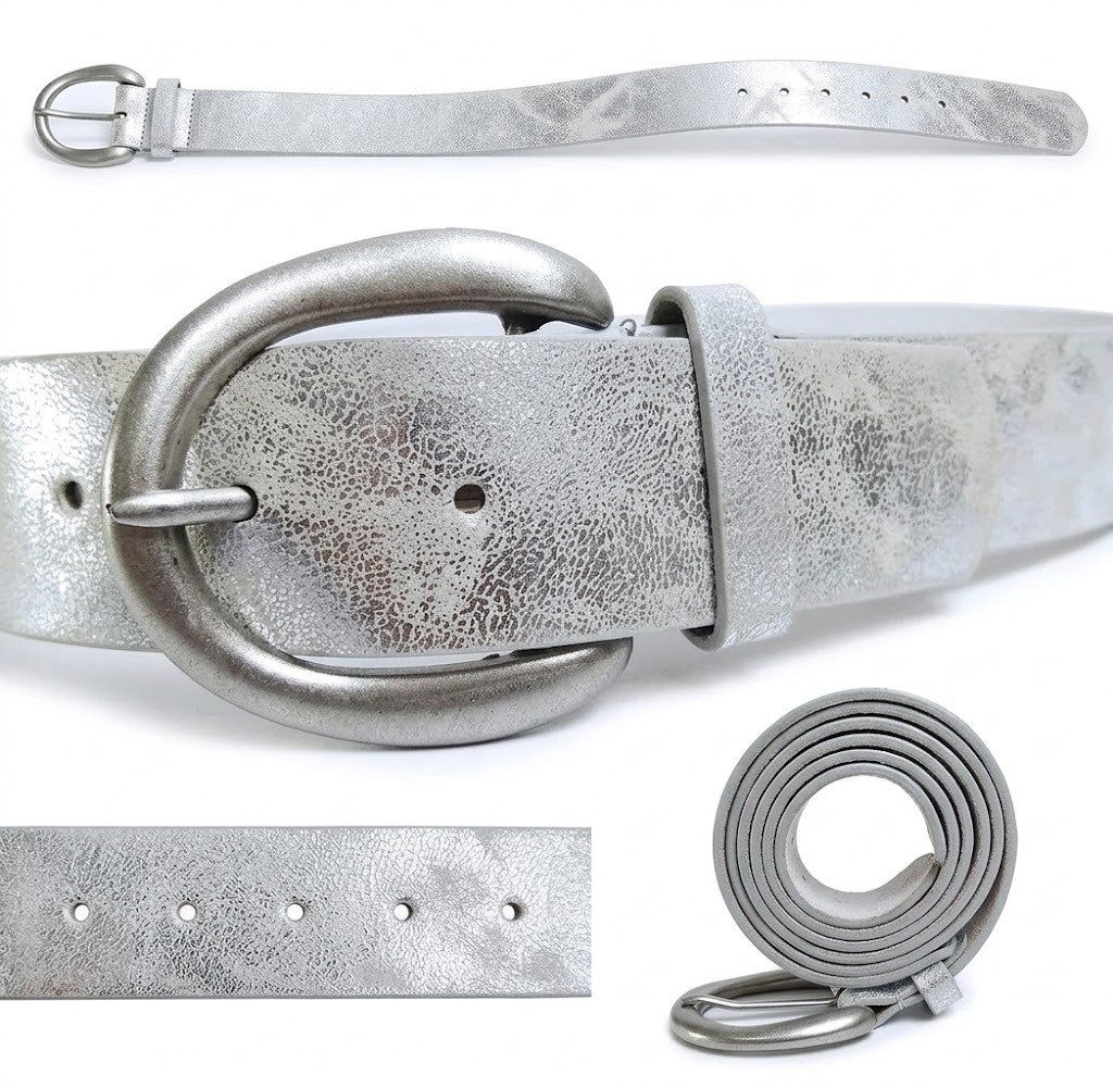 Ledergürtel Damengürtel, Hüftgürtel, Hosengürtel, Eckig Schnalle, 4cm Breit