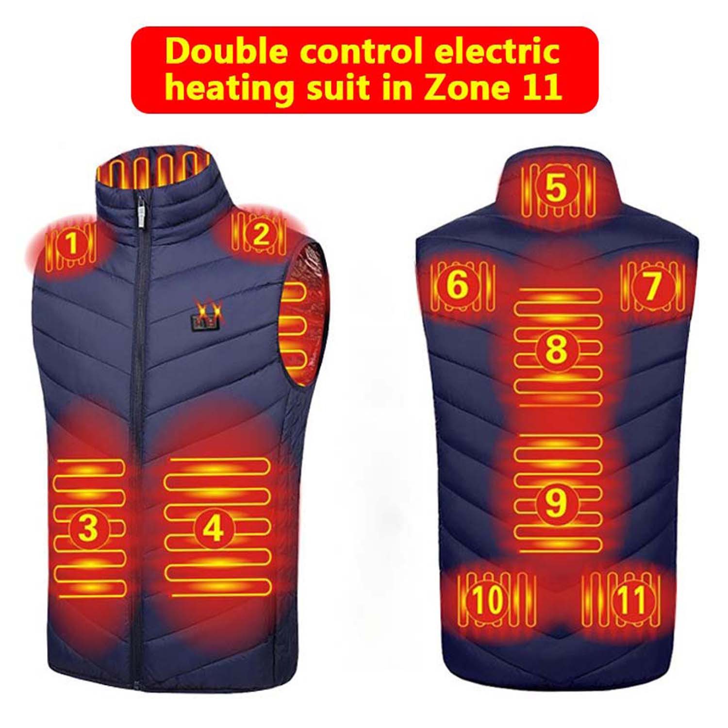 trends for living Funktionsweste Beheizbare Weste 11 Heizzonen 3 Einstellbare Wärmestufe Beheizte Weste Wasserdicht, warm, abriebfest, winddicht