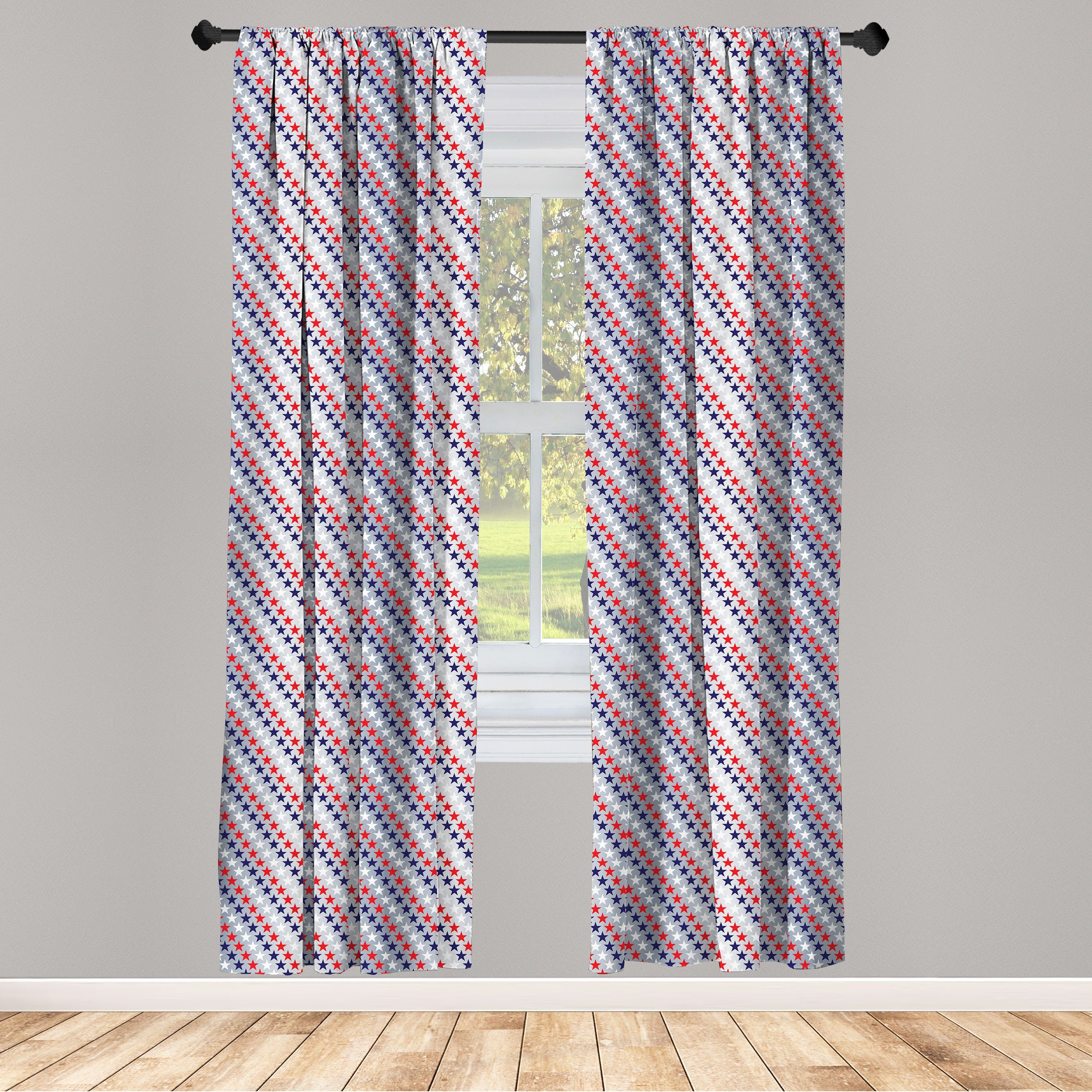Gardine Vorhang für Wohnzimmer Schlafzimmer Dekor, Abakuhaus, Microfaser, Vereinigte Staaten von Amerika Patriotisches West Salute