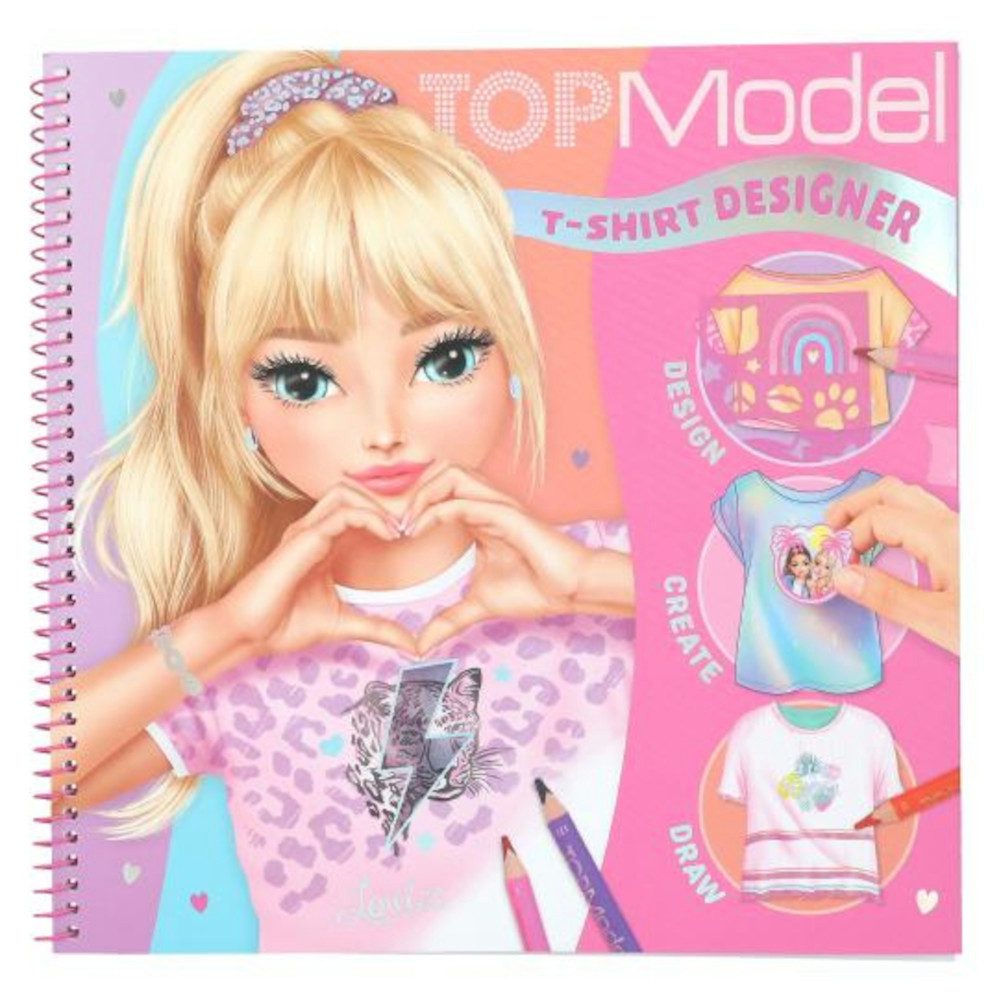 Depesche Malvorlage Top Model T-Shirt Designer Malbuch Buch inkl. Sticker Ausmalbuch