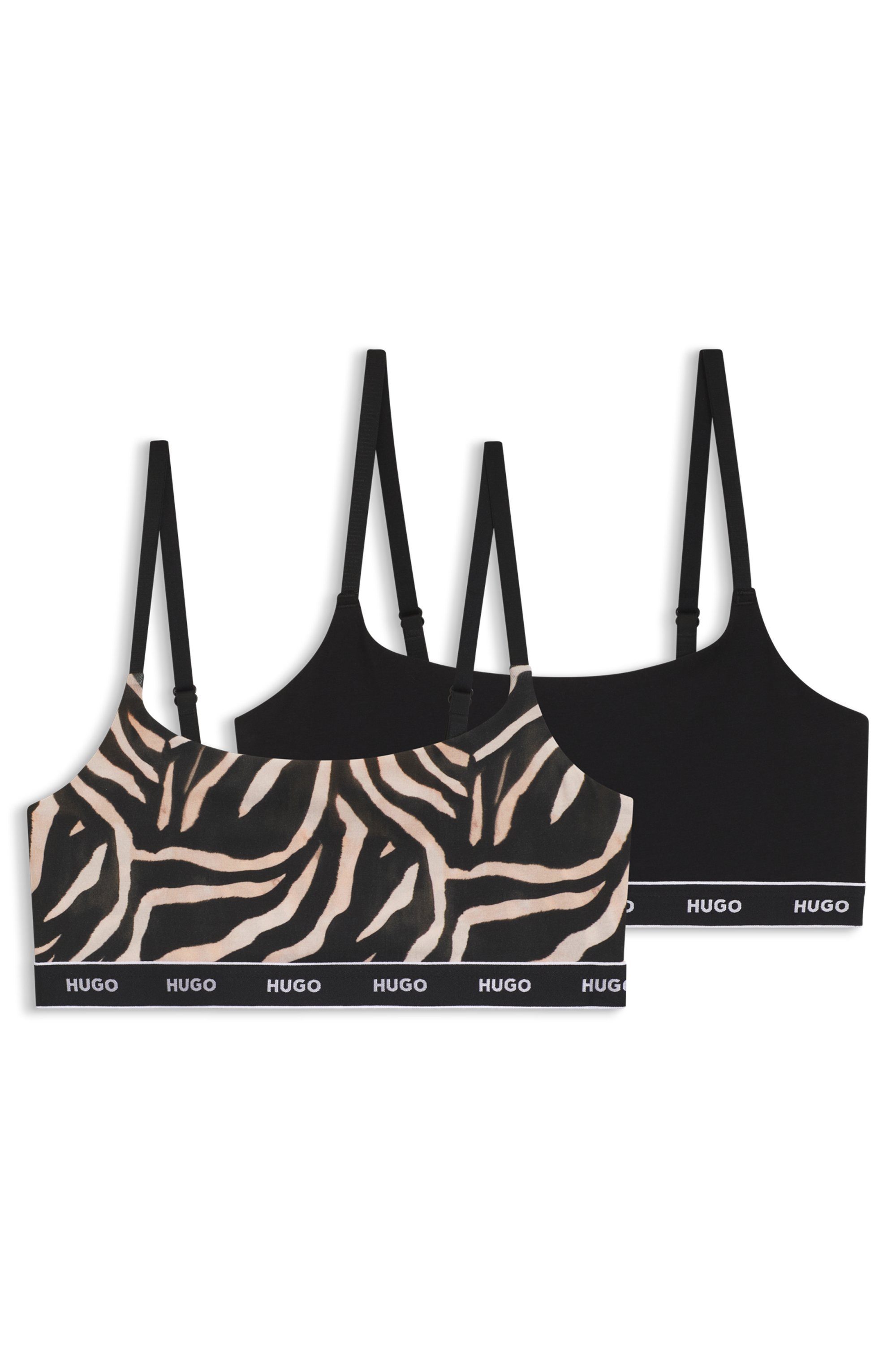 HUGO Bralette TWIN BRALETTE DESIGN (2-tlg) ohne Verschluss, ohne Polsterung