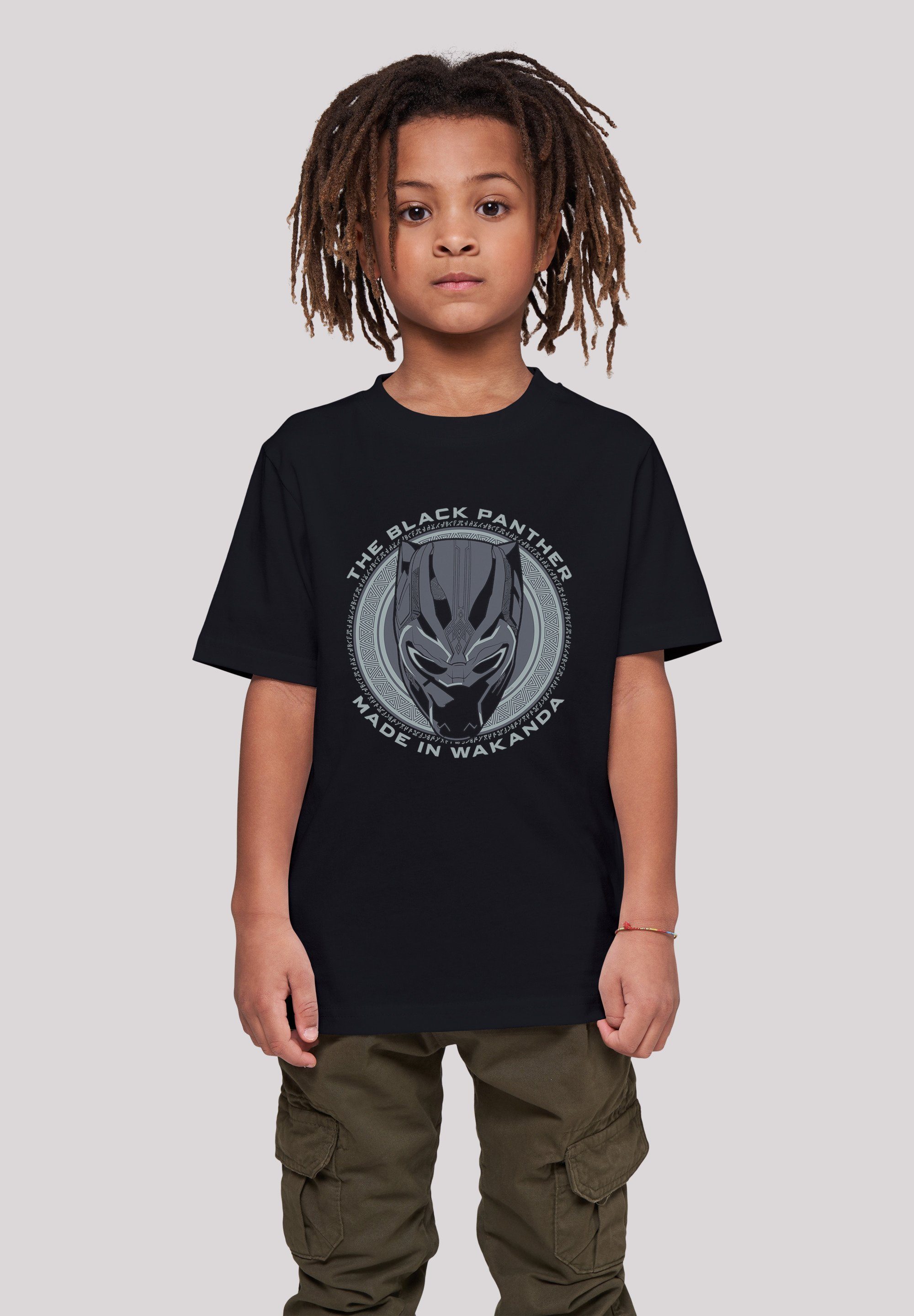 Print, in Sehr Made Panther Baumwollstoff hohem T-Shirt Wakanda Black F4NT4STIC weicher Tragekomfort Marvel mit