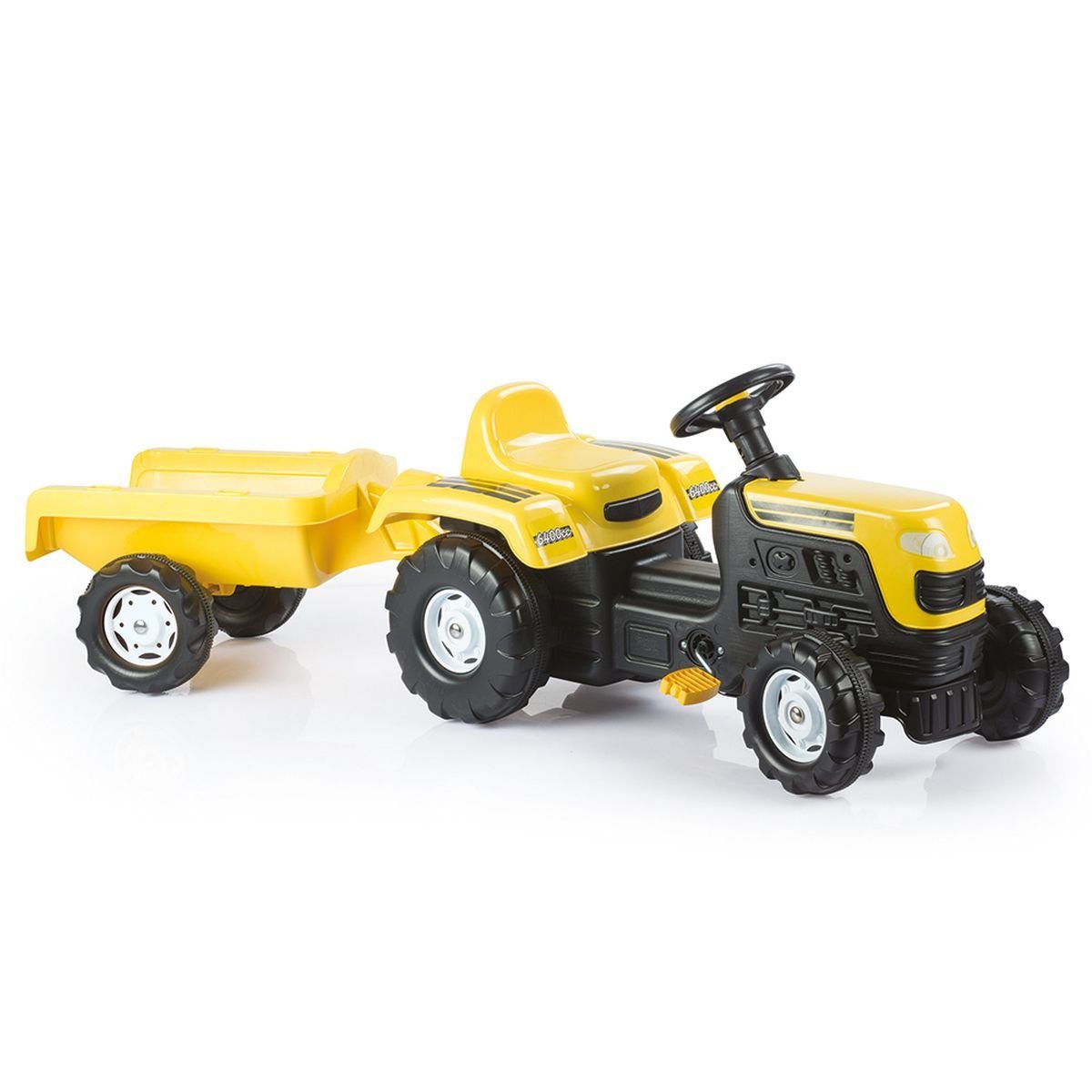 DOLU Tretfahrzeug »Kinder Traktor-Set Pedal Trettraktor mit Muldenkipper  Anhänger Gelb Trettraktor«