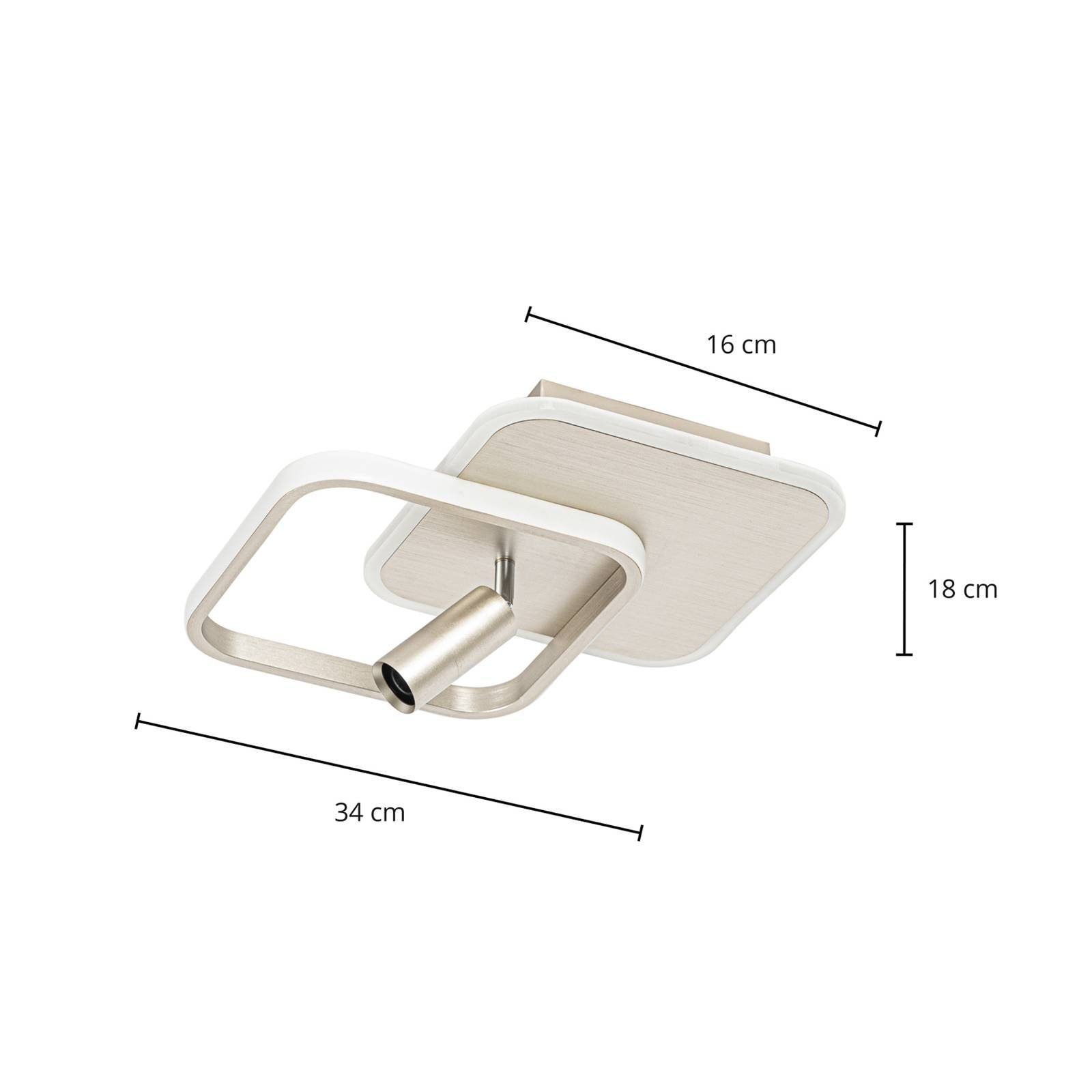 Silikon, Eisen, fest warmweiß, verbaut, Modern, gebürstet, LED-Leuchtmittel dimmbar, Tival, flammig Aluminium, Lucande 1 Deckenleuchten nickel Acryl,