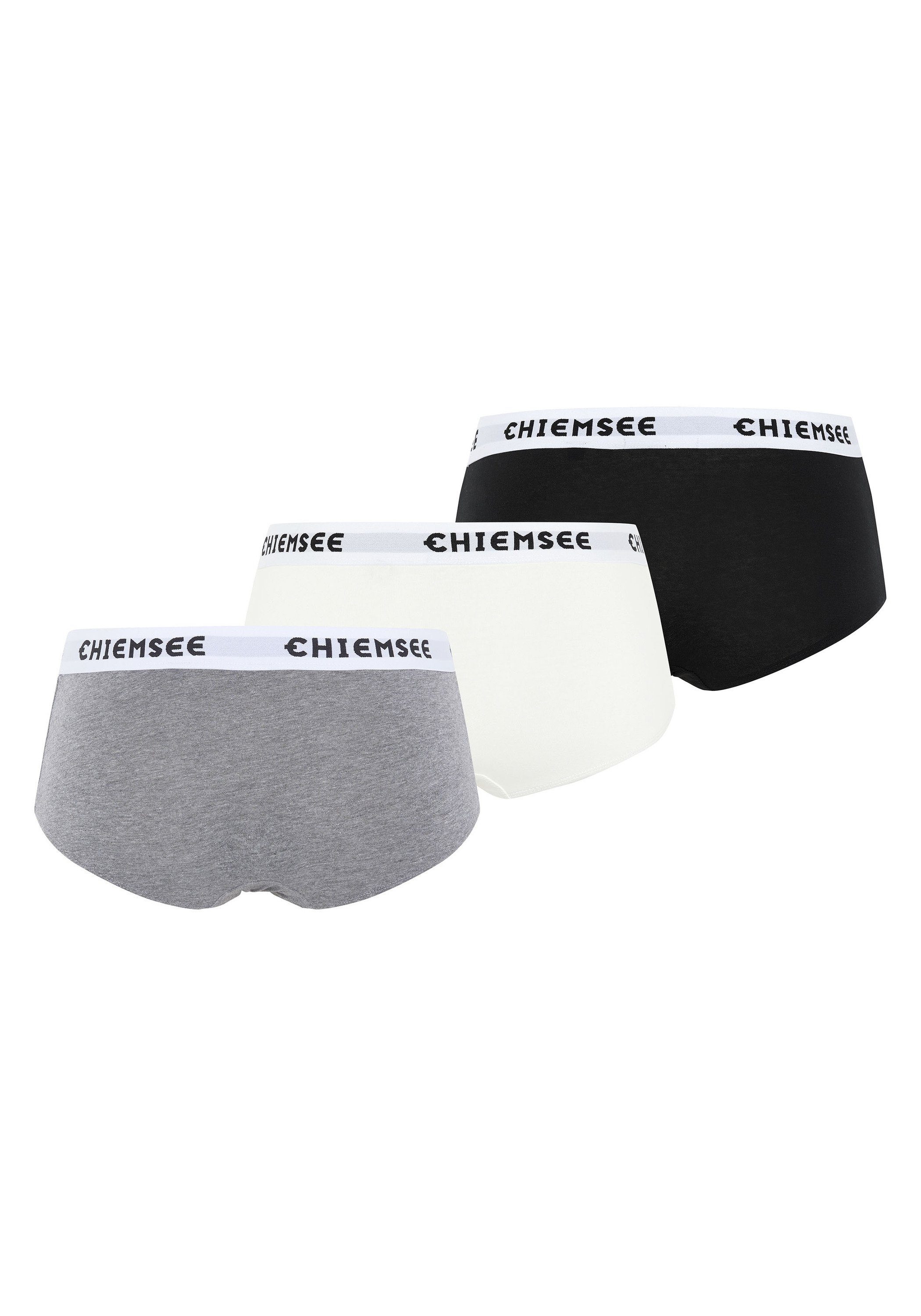 Logo-Bund Hipster Chiemsee 3 mit 3-St) schwarz/grau Hipster-Panty 3er-Pack (3er-Pack,