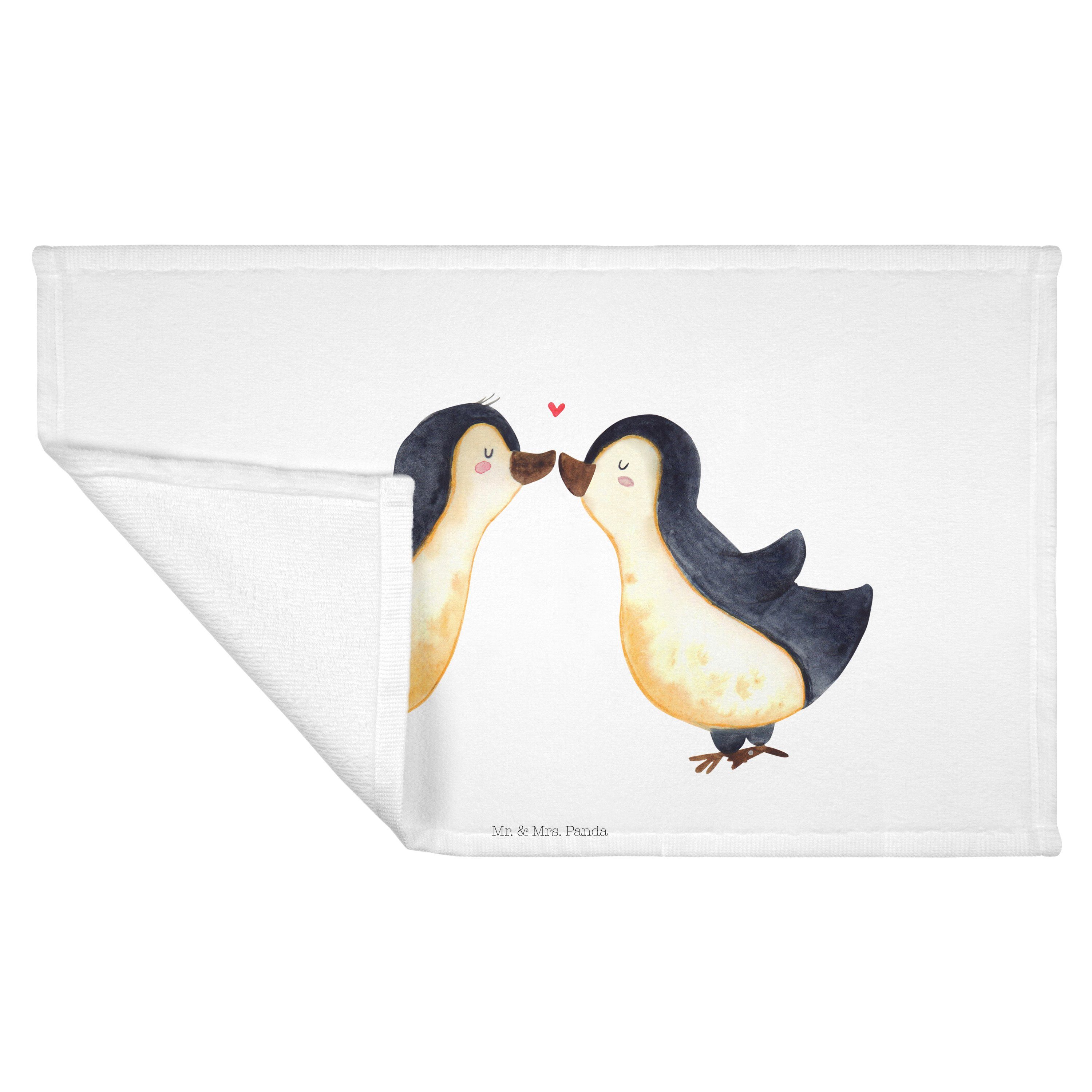 Mr. - Liebe Mrs. Pinguin (1-St) Handtuch & Weiß Verlobung, Geschenk, - Pärchen, Pärche, Hochzeit, Panda