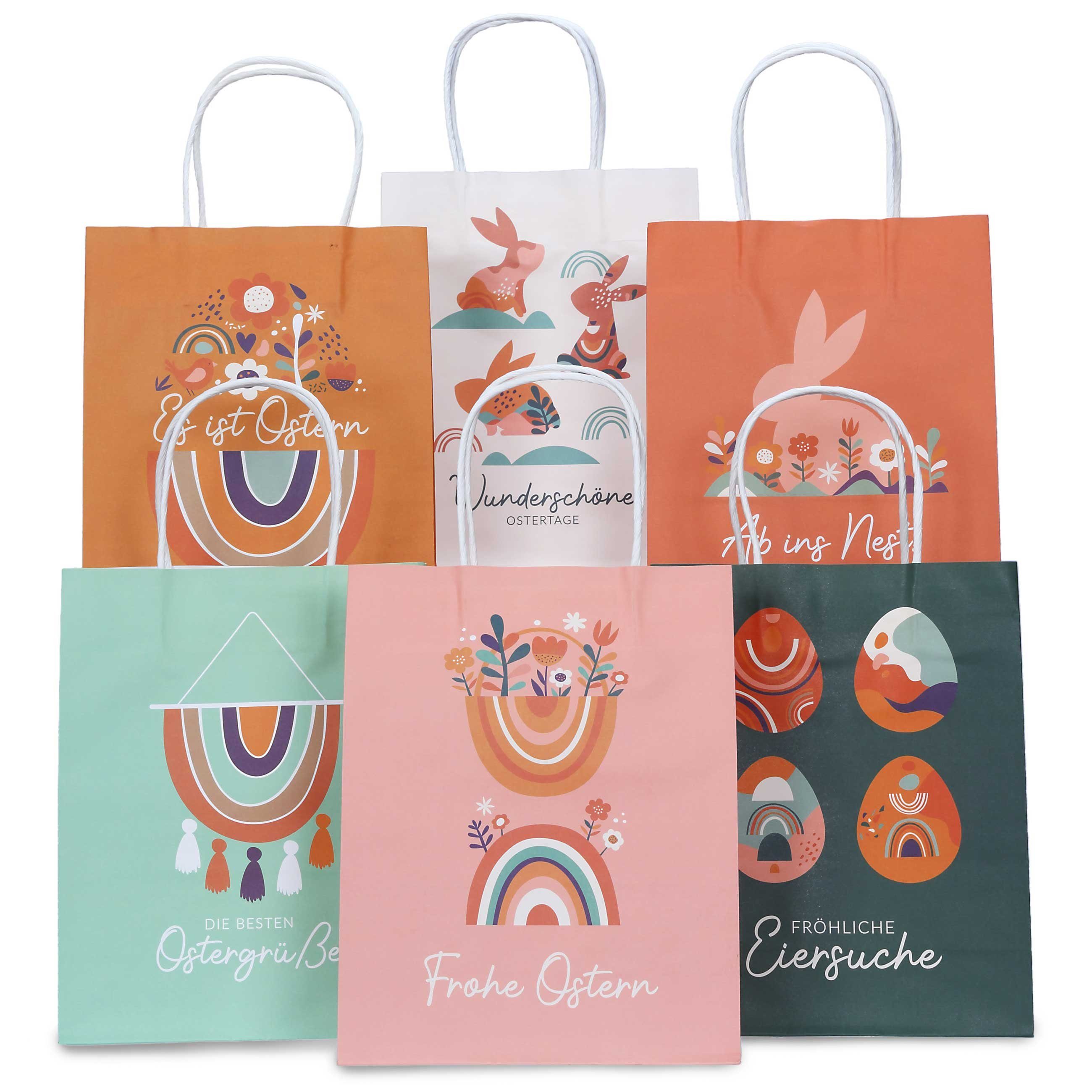 PAPIERDRACHEN Osternest 6 bedruckte Henkeltüten zu Ostern
