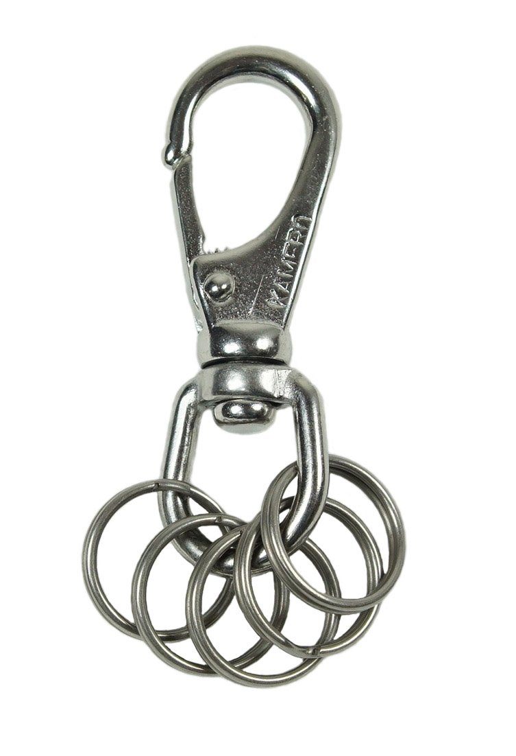 KAMERO Schlüsselanhänger Set Schlüsselbund mit Schlüsselringen Edelstahl V4A (Set, 5-tlg., mit Schlüsselringe), sicher