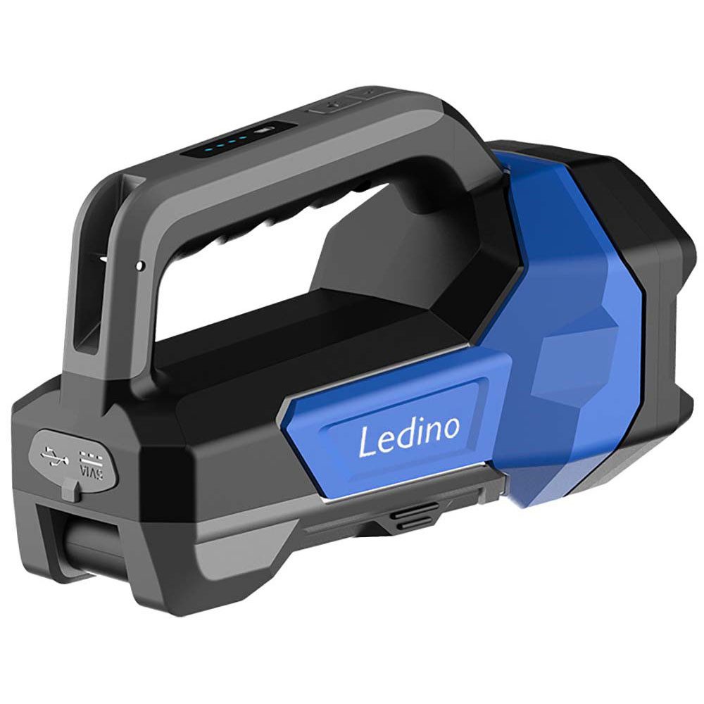 Ledino LED Arbeitsleuchte, LED-Leuchtmittel fest verbaut, LED Handleuchte Akku Taschenlampe Alu Schwarz LED H 28 cm