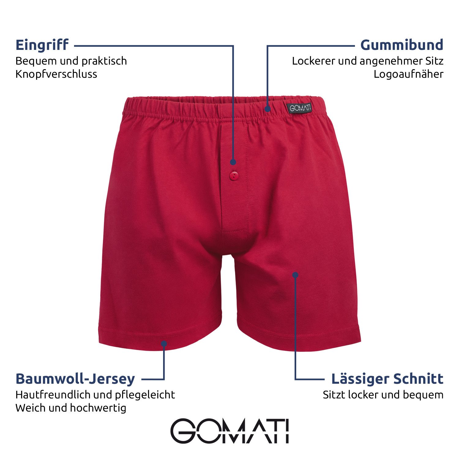 Gomati Boxershorts Herren Jersey Boxershorts Stretch günstig online kaufen