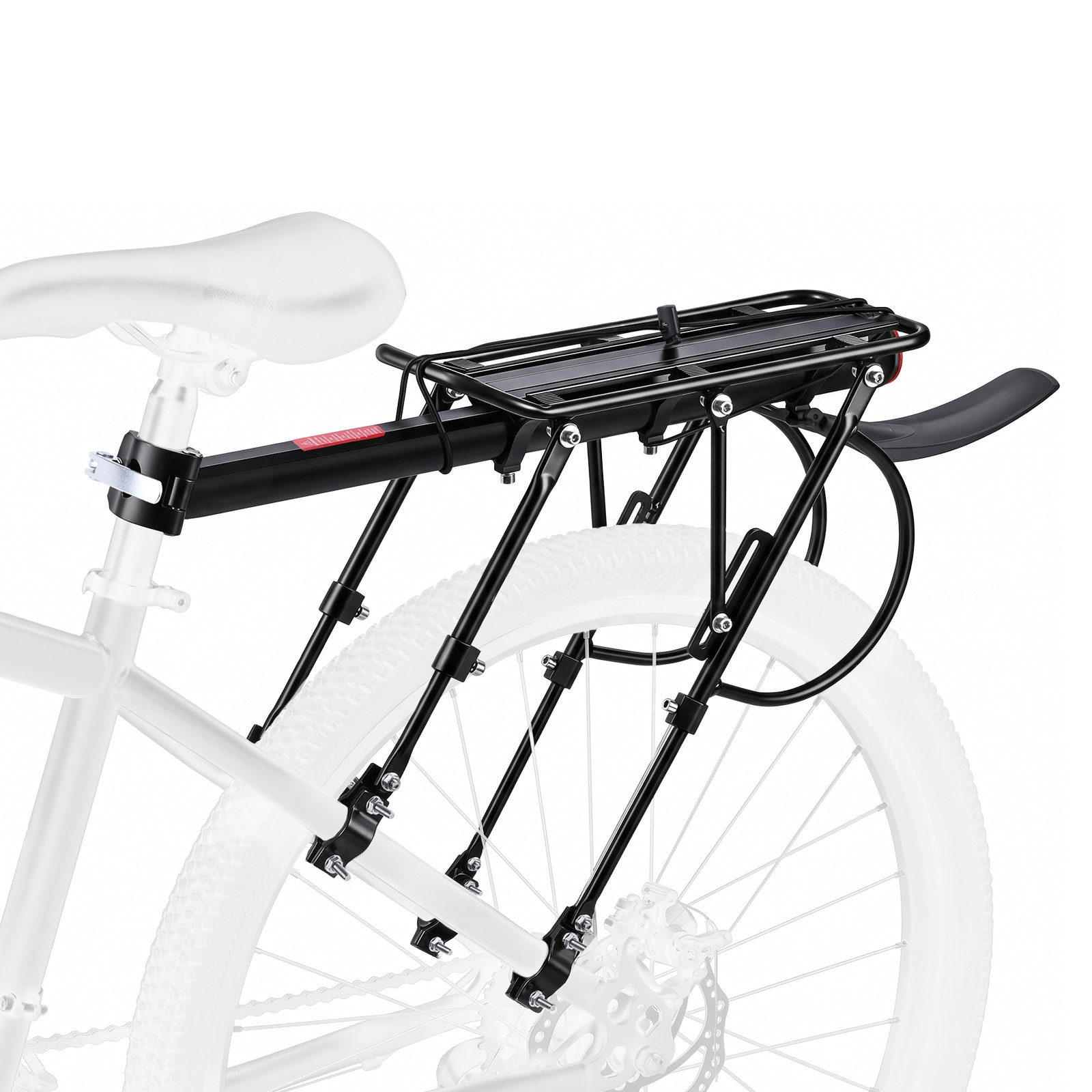 JOYOLEDER Fahrrad-Gepäckträger Fahrrad-Gepäckträger für hinten MTB Heckträger E-Bike (Träger belastbar bis max 100 kg, mit Schutzblech, & Reflektor, Verstellbar, Schnellverschluss), für 24 - 29 Zoll Fahrräder