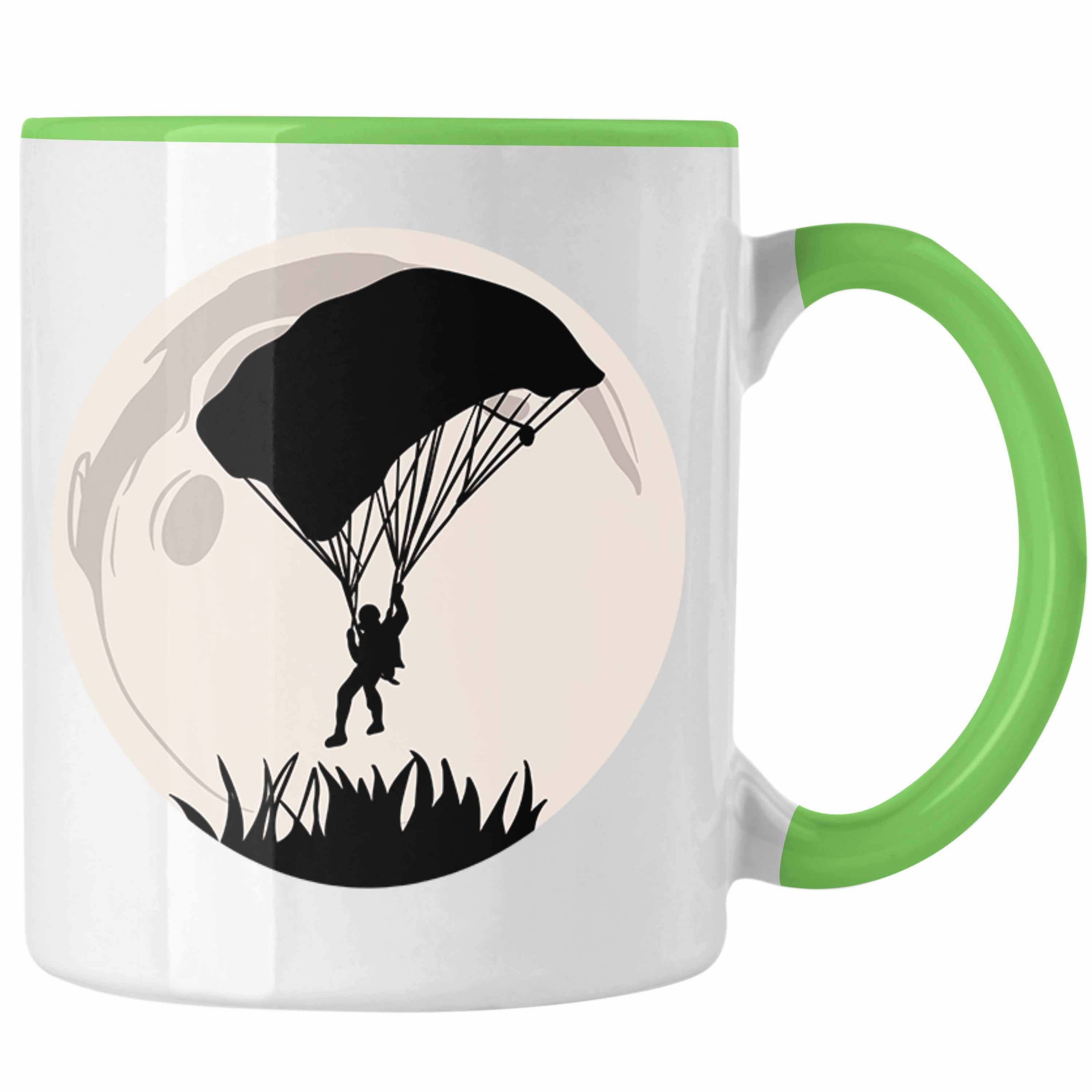 Geschenk Abenteu Tasse Paragliding- Fallschirmspringer für Trendation Grün Lustige und Tasse