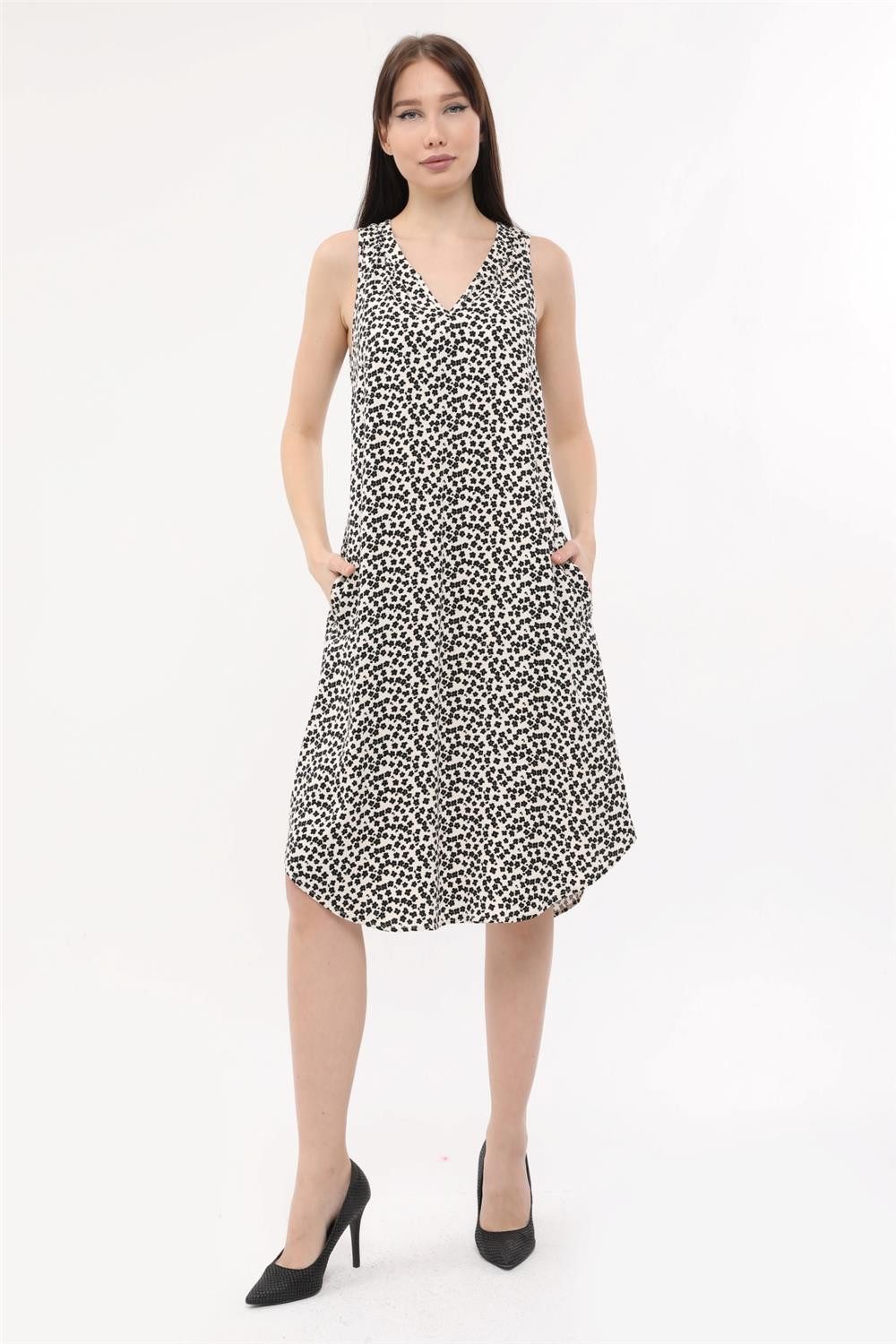 Midikleid V-Ausschnitt Kleid