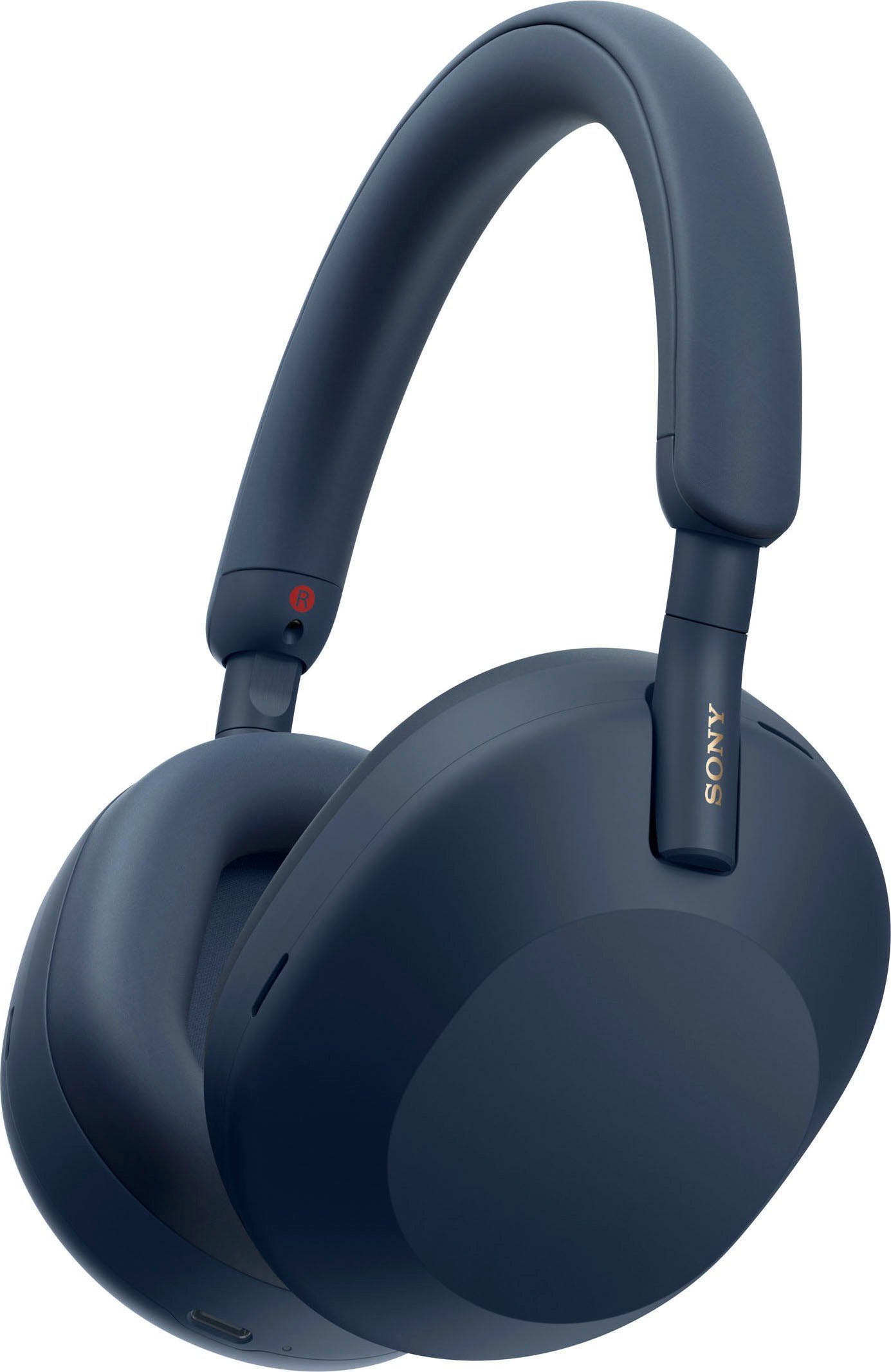 Sony WH1000XM5 kabelloser Kopfhörer Hi-Res, Multi-Point-Verbindung, Sprachsteuerung) Blue Rauschunterdrückung, Midnight Noise-Cancelling, (Freisprechfunktion