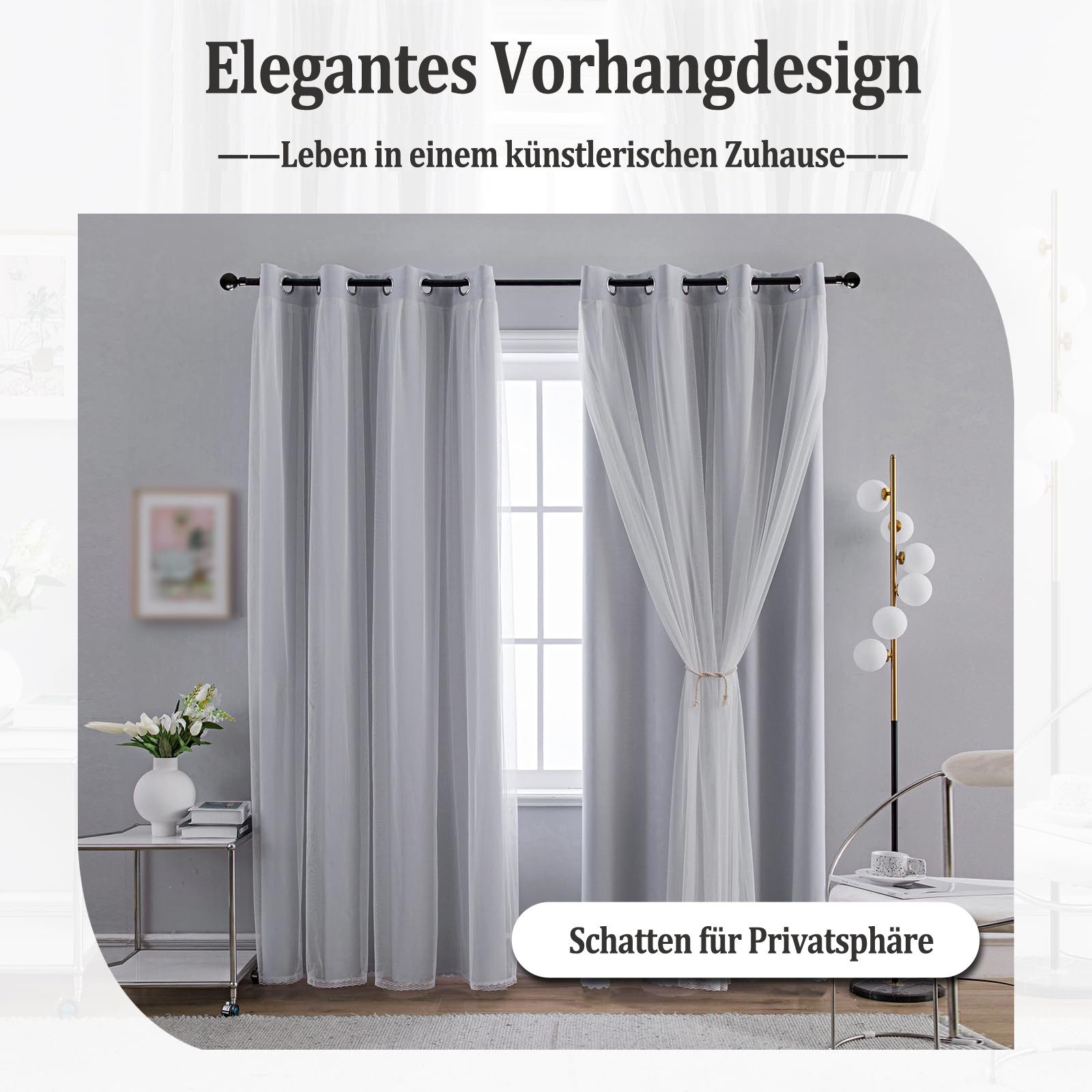 Kaket Verdunkelungsvorhang Verdunkelungsvorhänge mit Doppelschicht, Verdunk günstig online kaufen