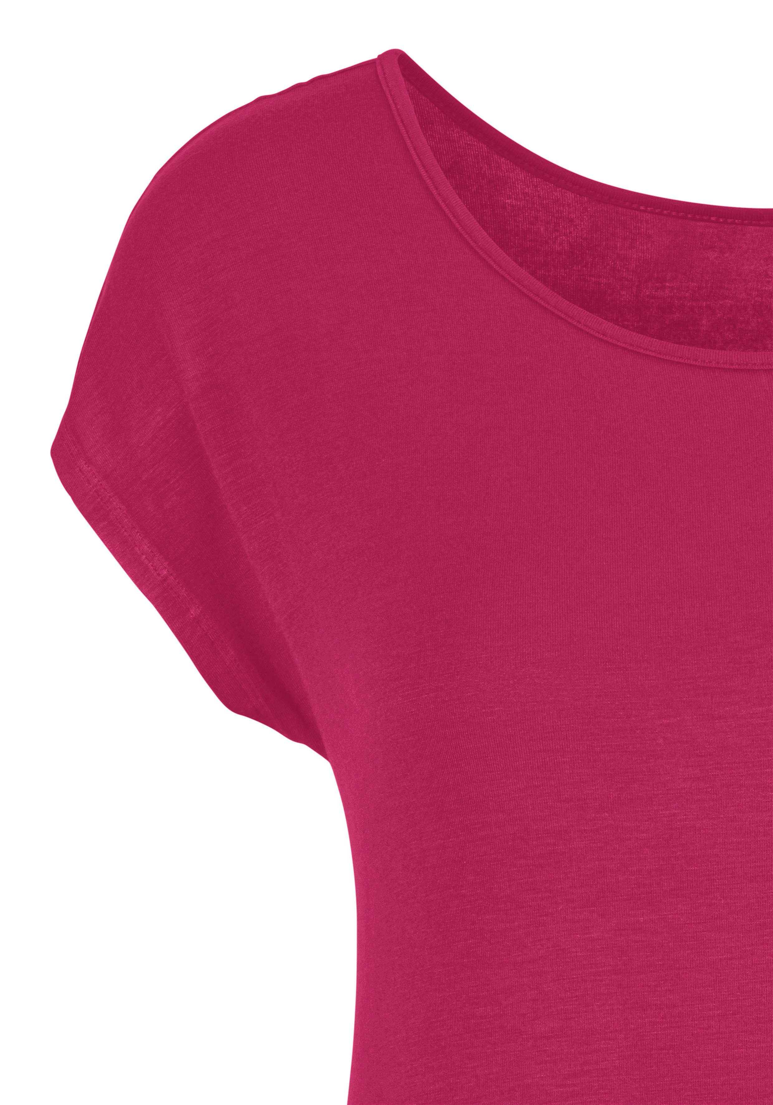 LASCANA Longshirt mit breitem Bund aus weichem Viskose-Stretch