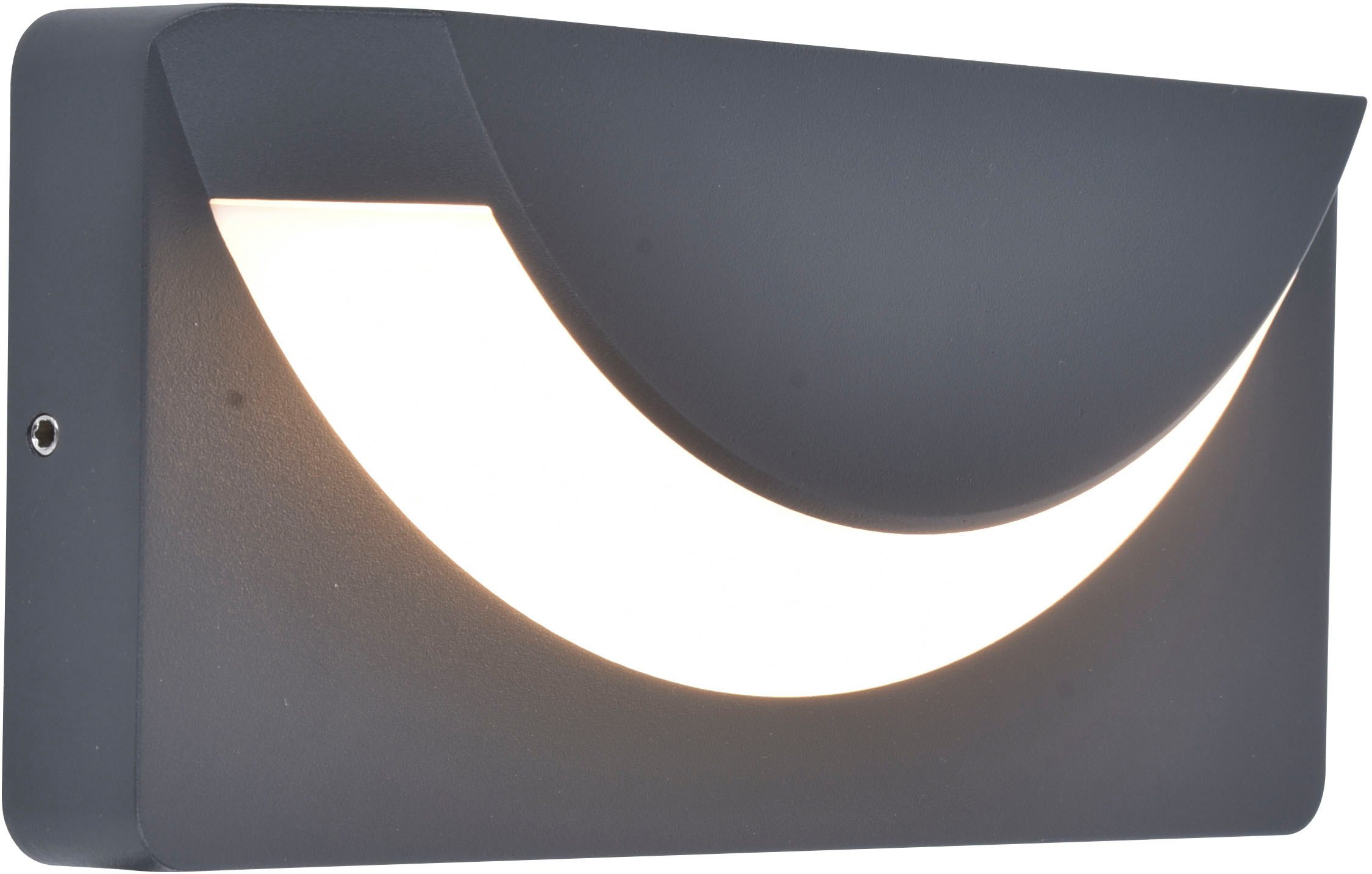 LUTEC Außen-Wandleuchte Lups, LED fest integriert, Warmweiß