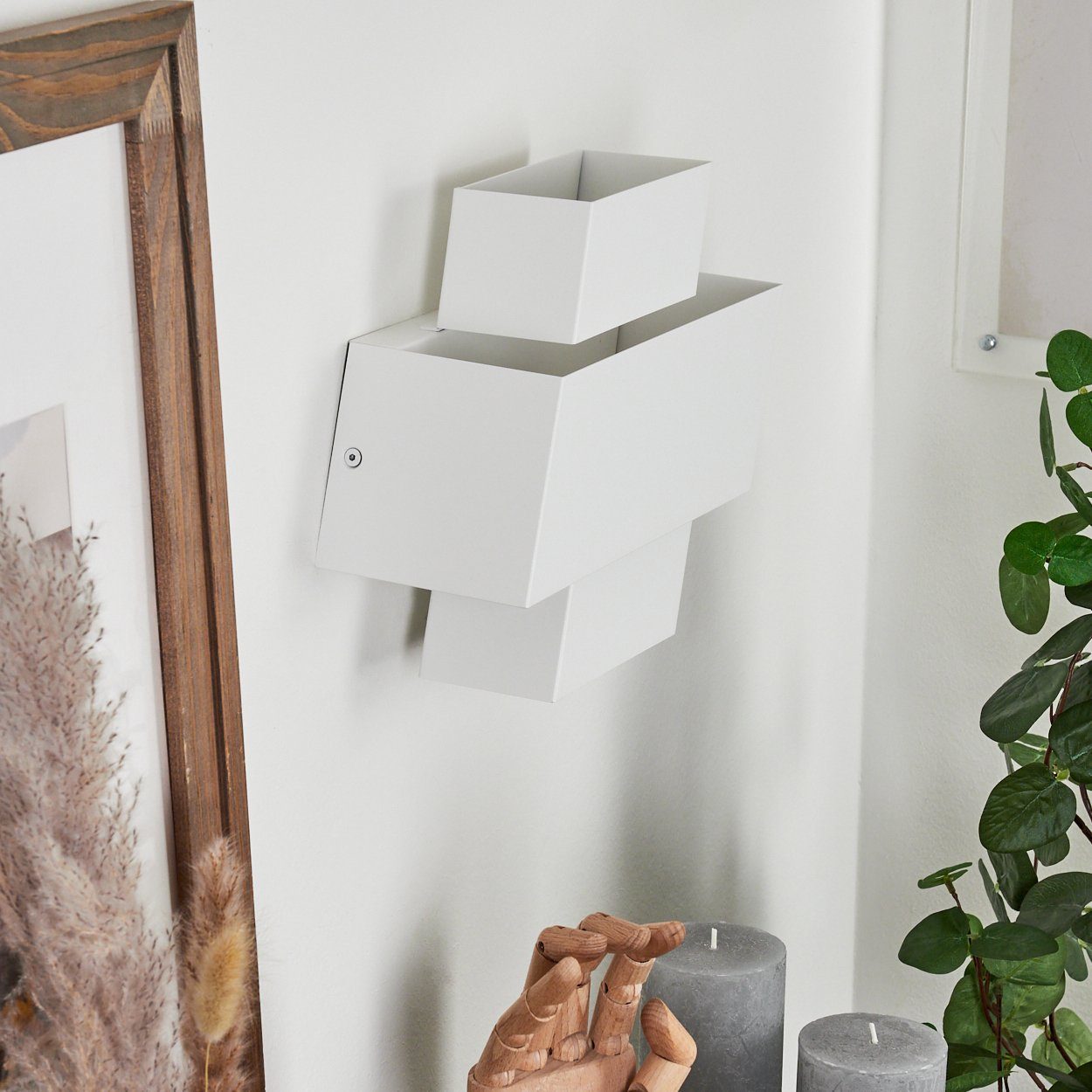 moderne Wandlampe Leuchtmittel Weiß, aus ohne Metall Wandleuchte hofstein »Treviglio« in