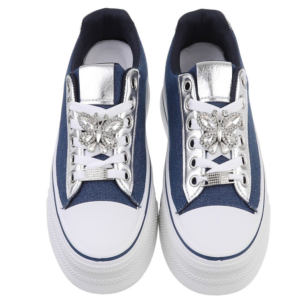 Ital-Design Damen Low-Top Freizeit Sneaker (88671935) Flach Sneakers Low in Blau – Bild 4 von 5