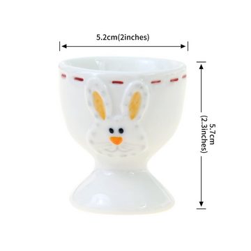 Flanacom Eierbecher Set aus Porzellan lustige Eierbecher Ostern, (2-tlg), Porzellan Geschenk zum Einzug