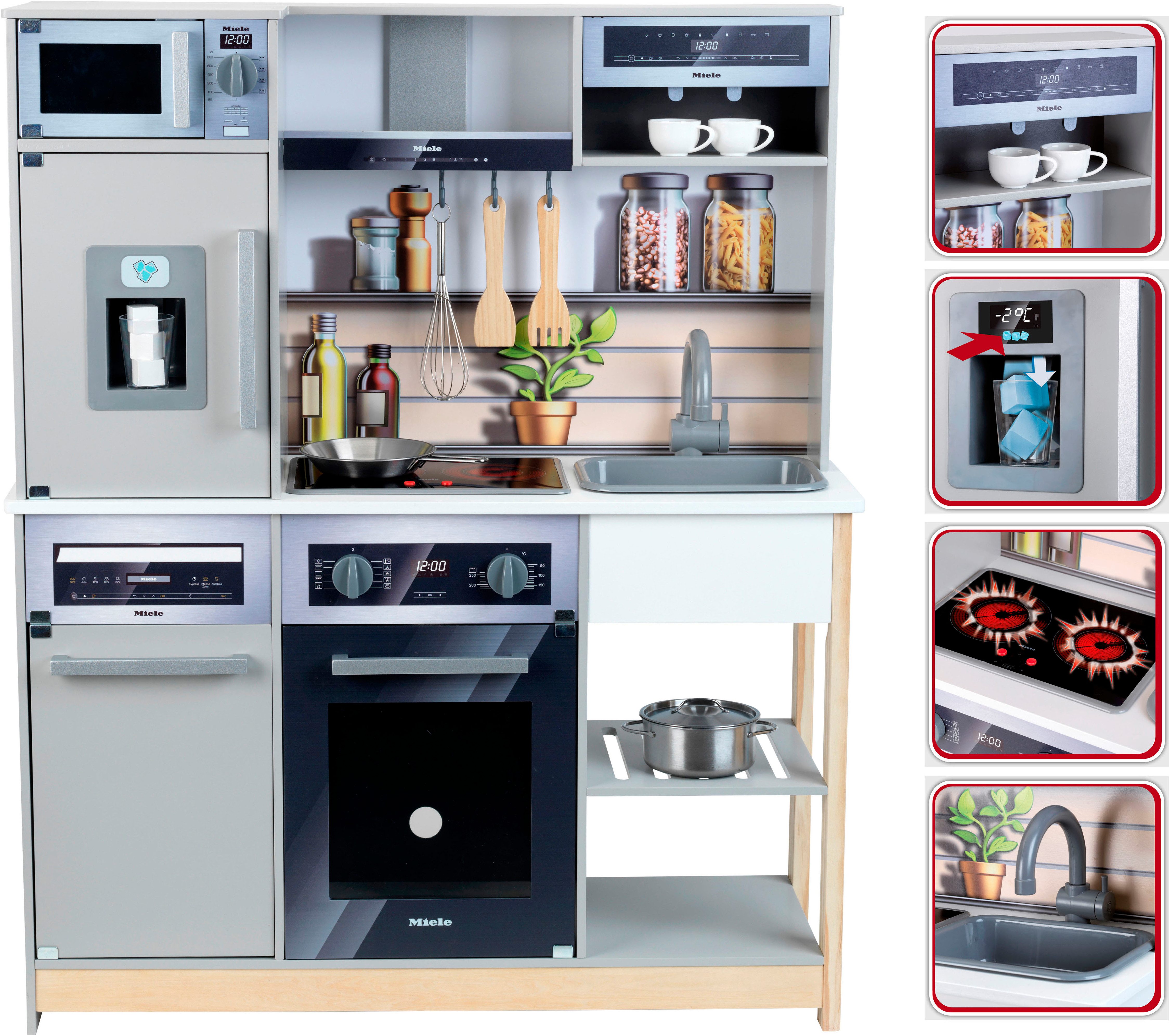 Klein Spielküche Miele Küche Family Holz, mit Licht- und Sound