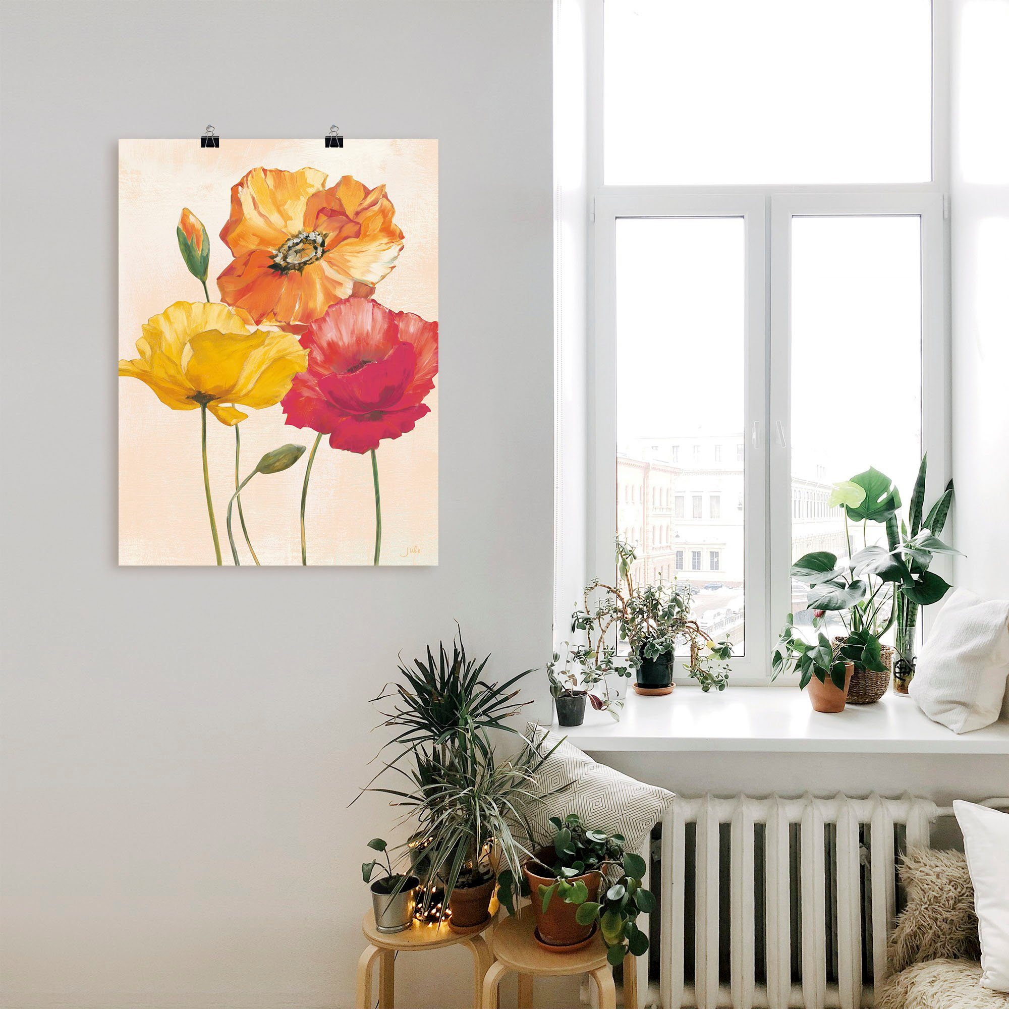 Artland Wandbild Bunte Mohnblumen I, Blumenbilder (1 St), als Leinwandbild, Poster in verschied. Größen