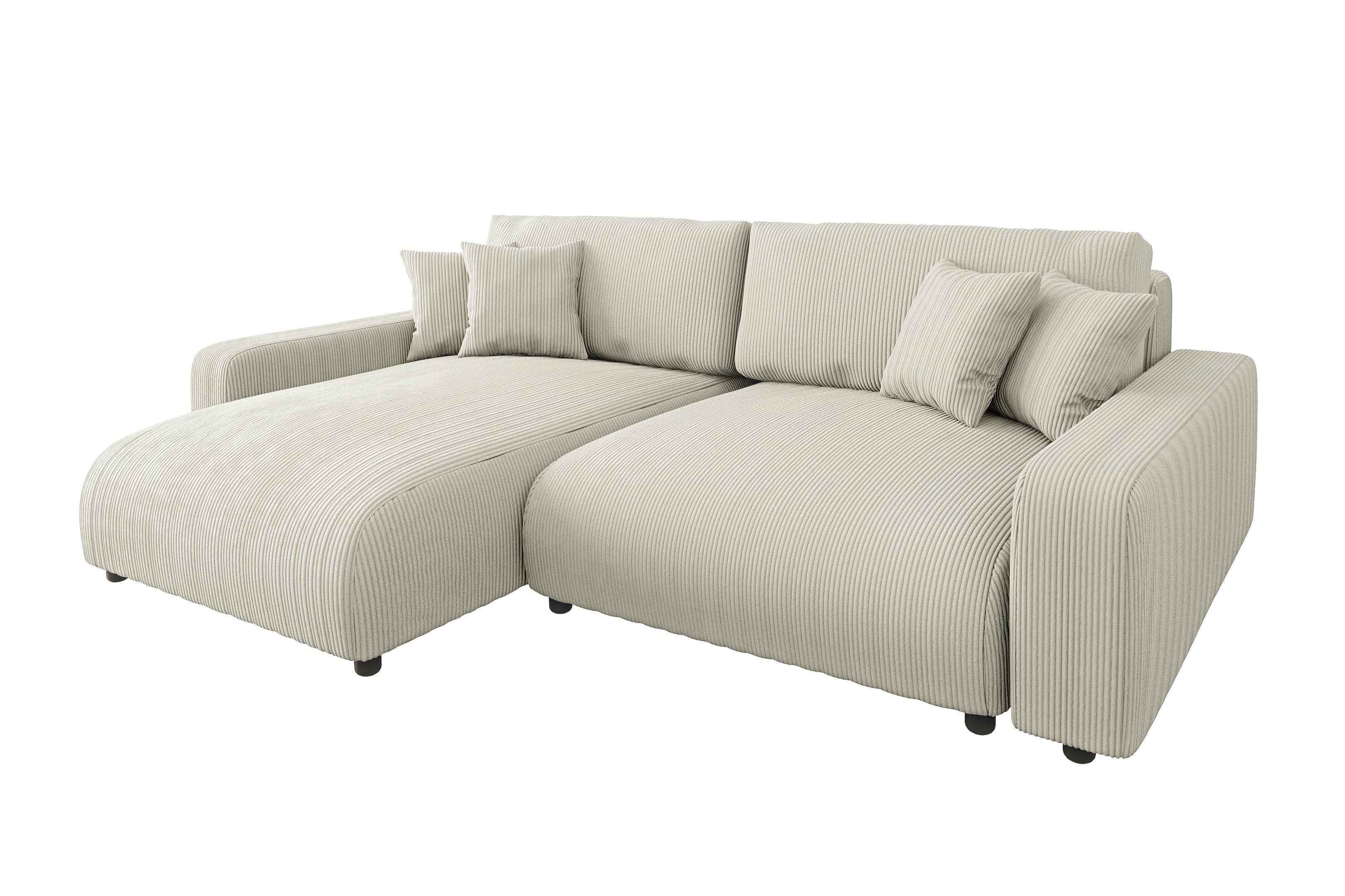 S-Style Möbel Ecksofa Emma mit Bettfunktion in Cord-Stoff, schöner Sitzkomf günstig online kaufen
