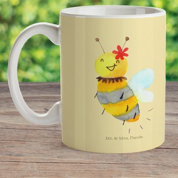 Mr. & Mrs. Panda Kinderbecher Biene Blume - Gelb Pastell - Geschenk, Wespe, Kindergarten Tasse, Hum, Kunststoff, Kindergeschichten Motive