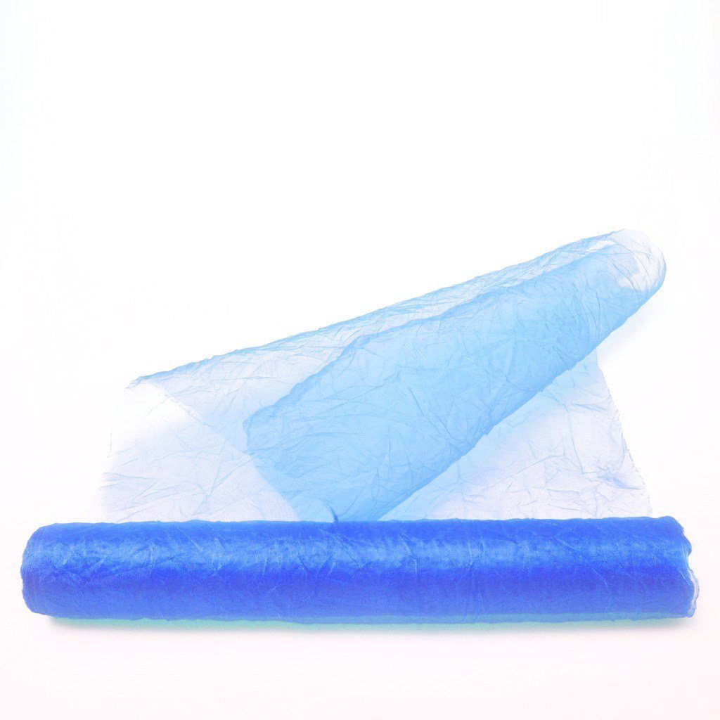 Deko breit-Rolle hellblau-28 70-R, Tischläufer 5 cm transparent Crashorganza-Tischläufer AS Meter-68280