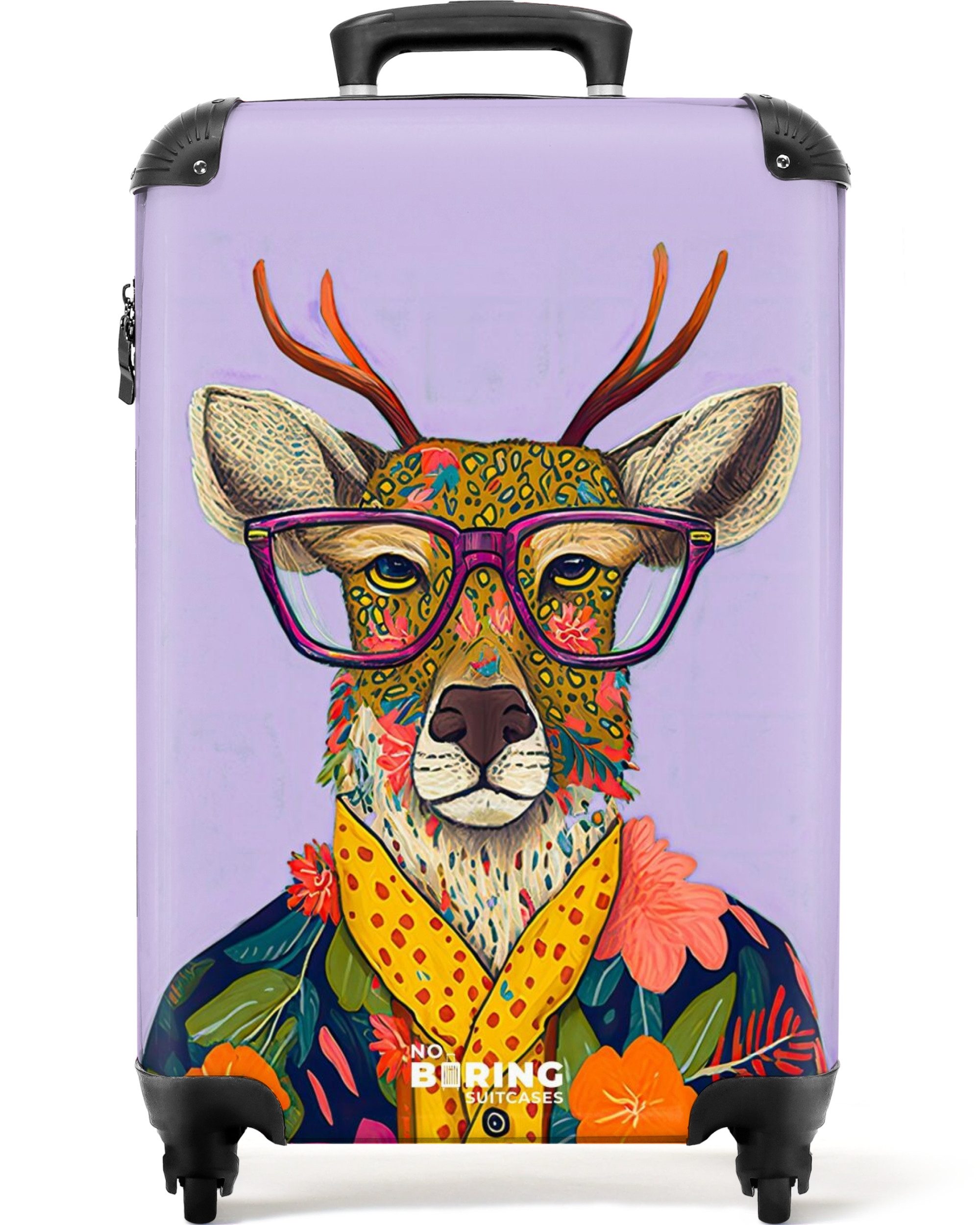 Hartschalen-Trolley Hirsche - Tiere - Blumen - Hippie 55x35x20cm