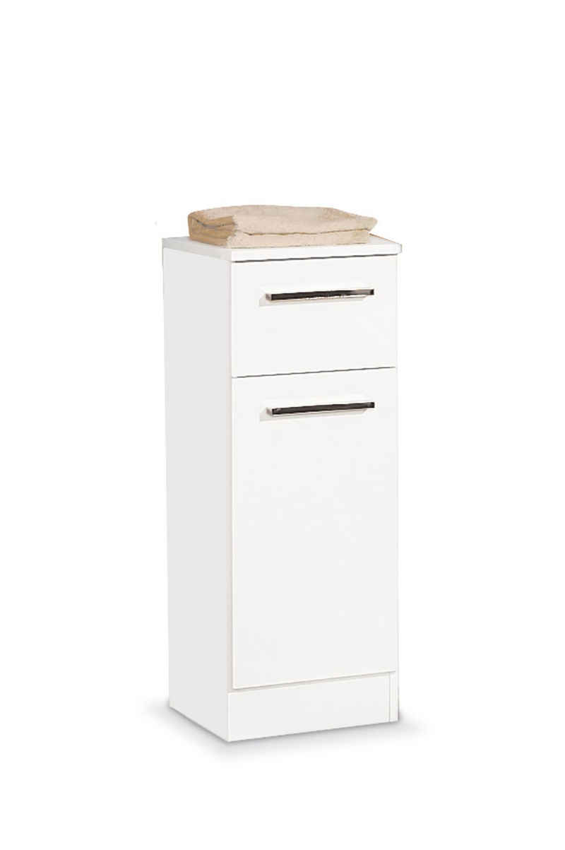 PELIPAL Unterschrank TRIER, Weiß matt, Weiß glänzend, Breite 30 cm, mit 1 Tür und 1 Schublade