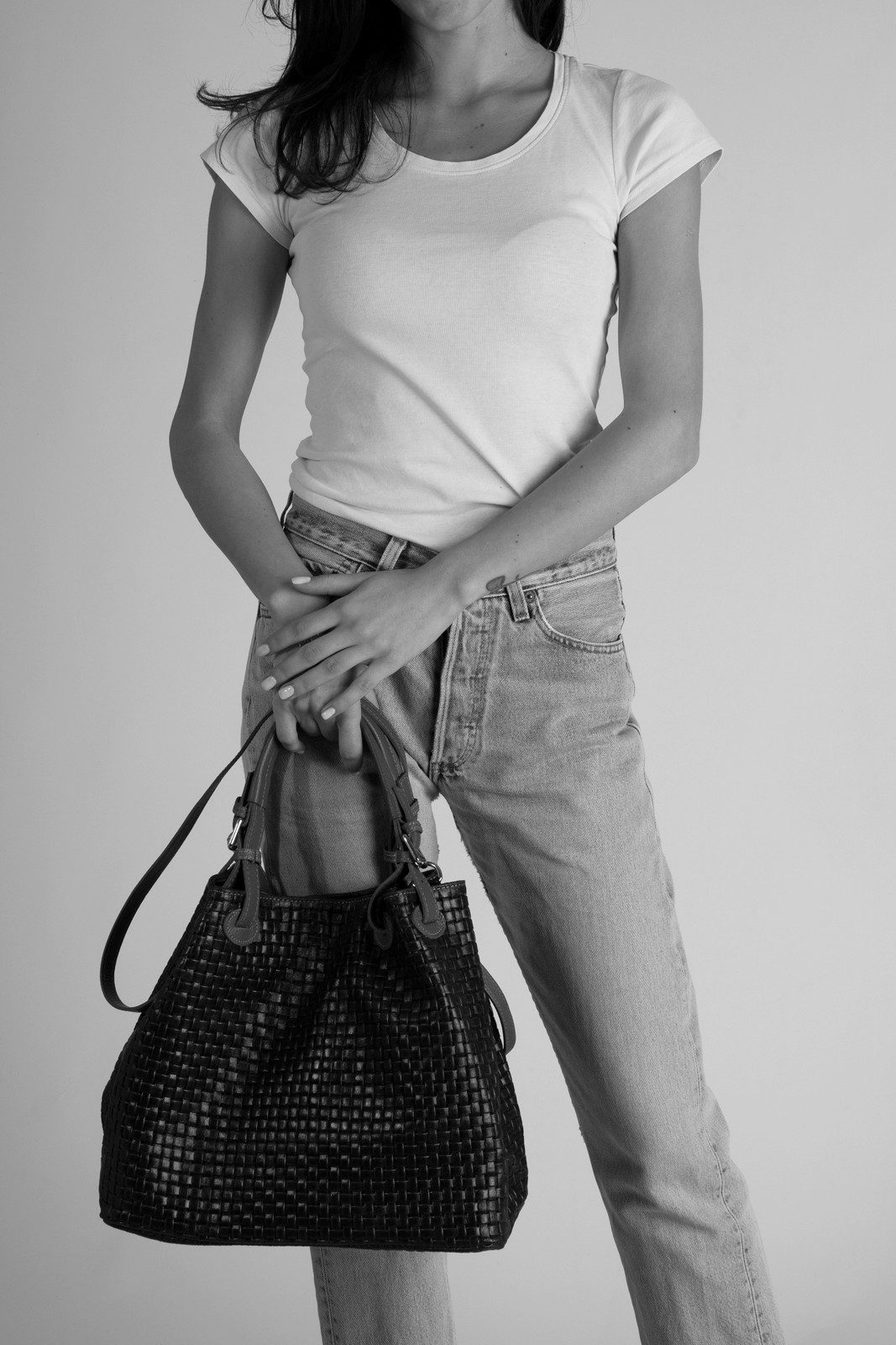 GALINI Handtasche Emma Damentasche Echtleder, Henkeltasche, Umhängetasche, geprägtes Wilderleder, echtes Leder