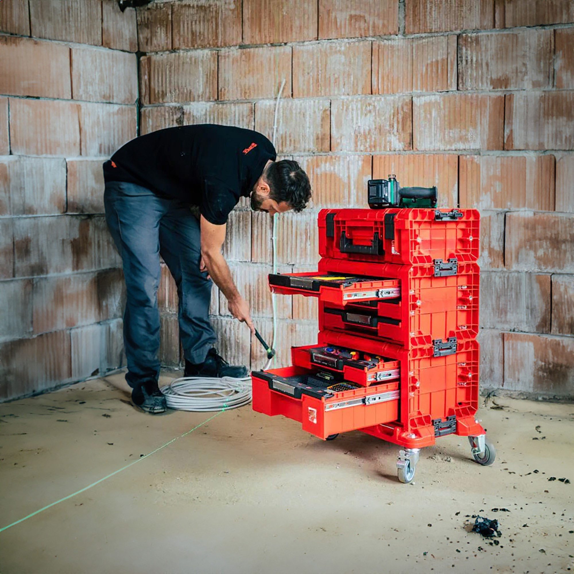 QBRICK System Werkzeugkoffer Qbrick System PRO Drawer 2 Toolbox 2.0 Expert RED ULTRA HD Custom