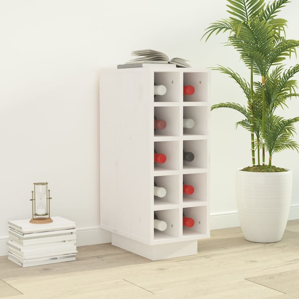 vidaXL Weinregal NA Weinregal Weiß 23x34x61 cm Massivholz Kiefer Flaschenregal Lagerung