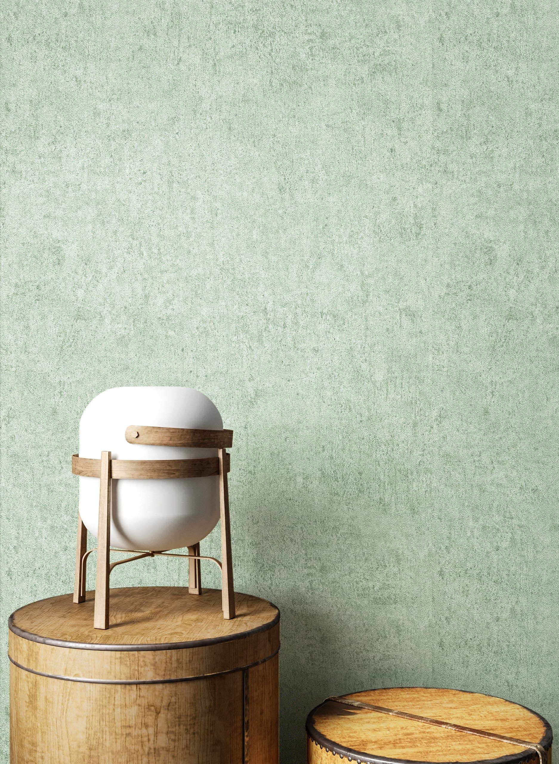 Newroom Vliestapete Dunya Green Tapete Universal Beton,Unifarbe,Struktur, Grün Tapete Modern Beton - Universal Einfarbig Mint Industrial Uni Unifarbe Struktur für Wohnzimmer Schlafzimmer Küche, Einfarbig