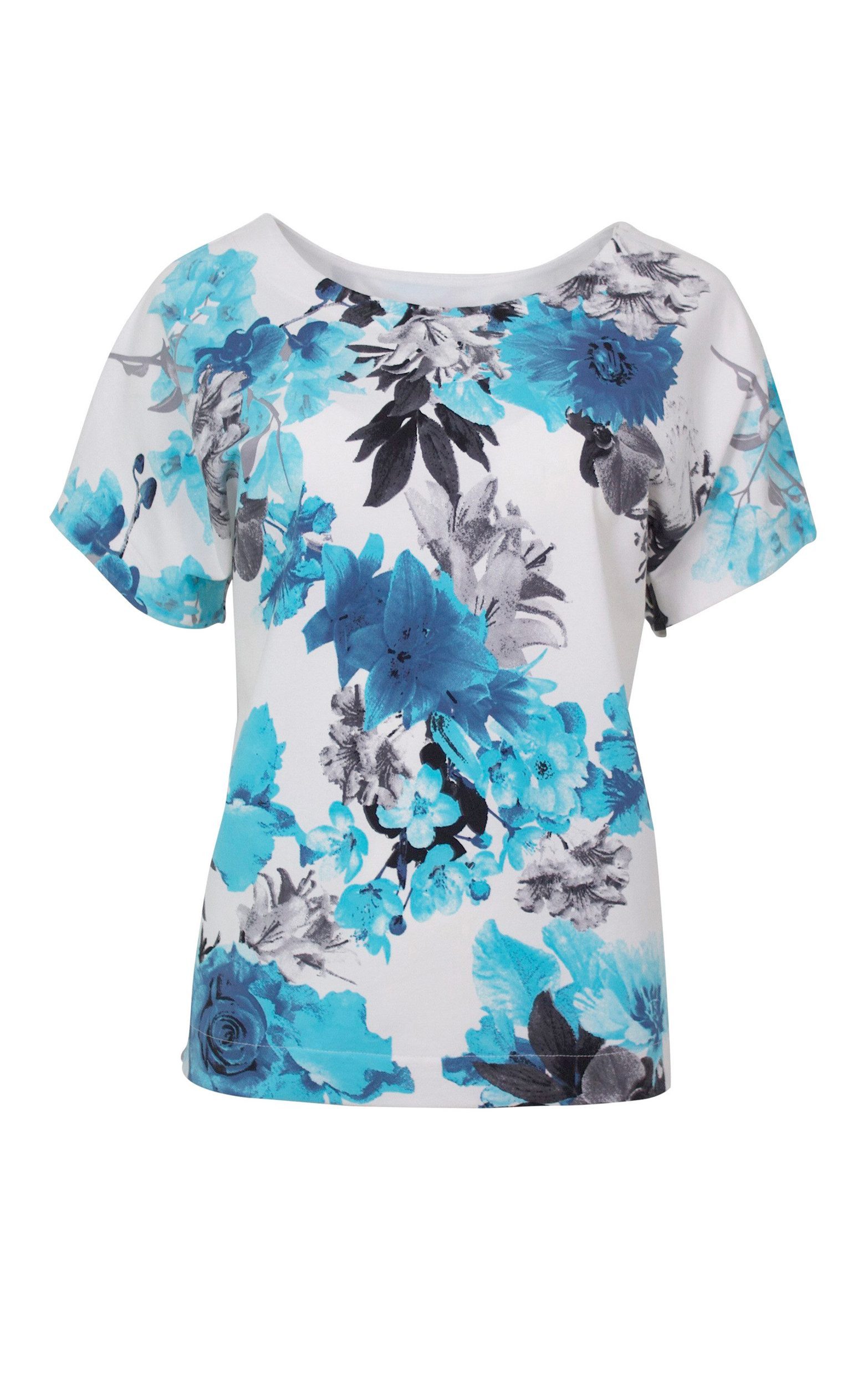 Passioni T-Shirt mit floralem Print und Rundhalsausschnitt günstig online kaufen