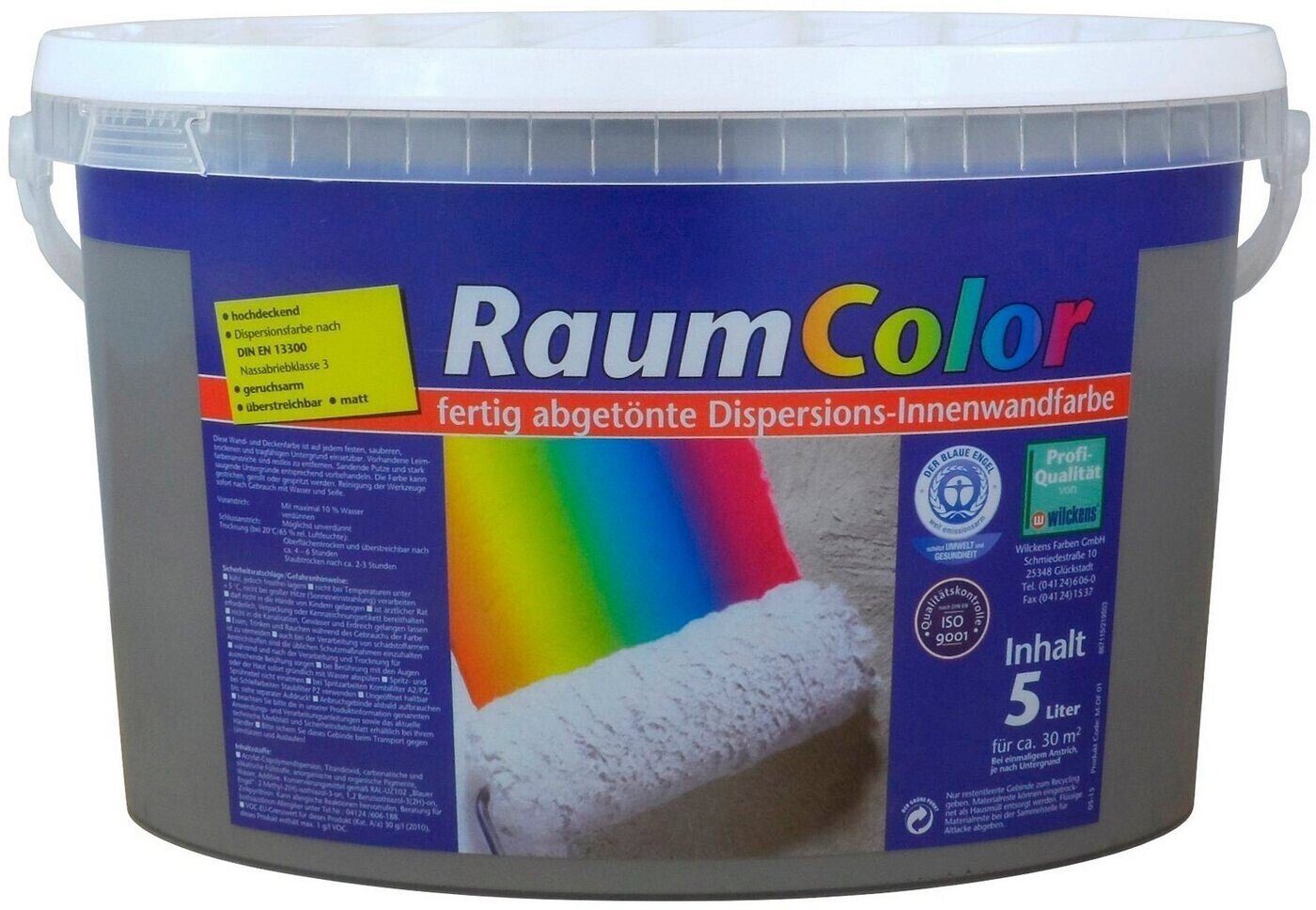 Wilckens Farben Wand- matt RaumColor und Basaltgrau Deckenfarbe