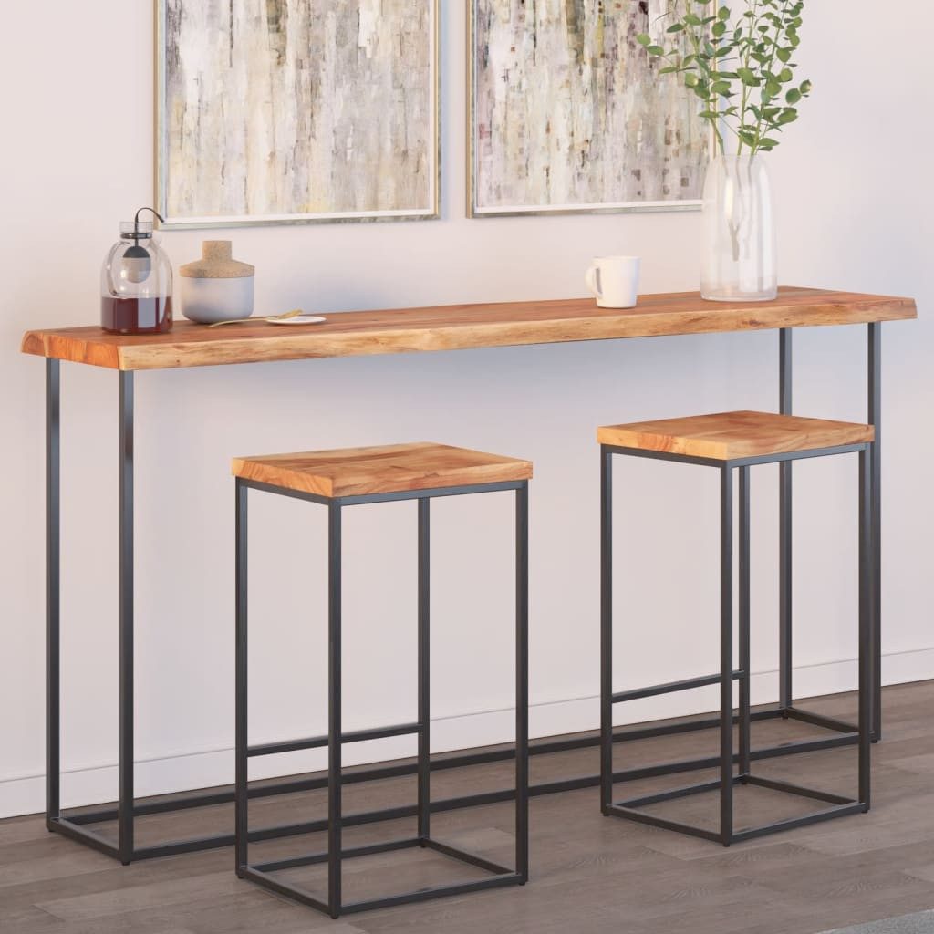 Tischplatte Tischplatte 160x40x2,5cm Rechteckig Massivholz Akazie Baumkante