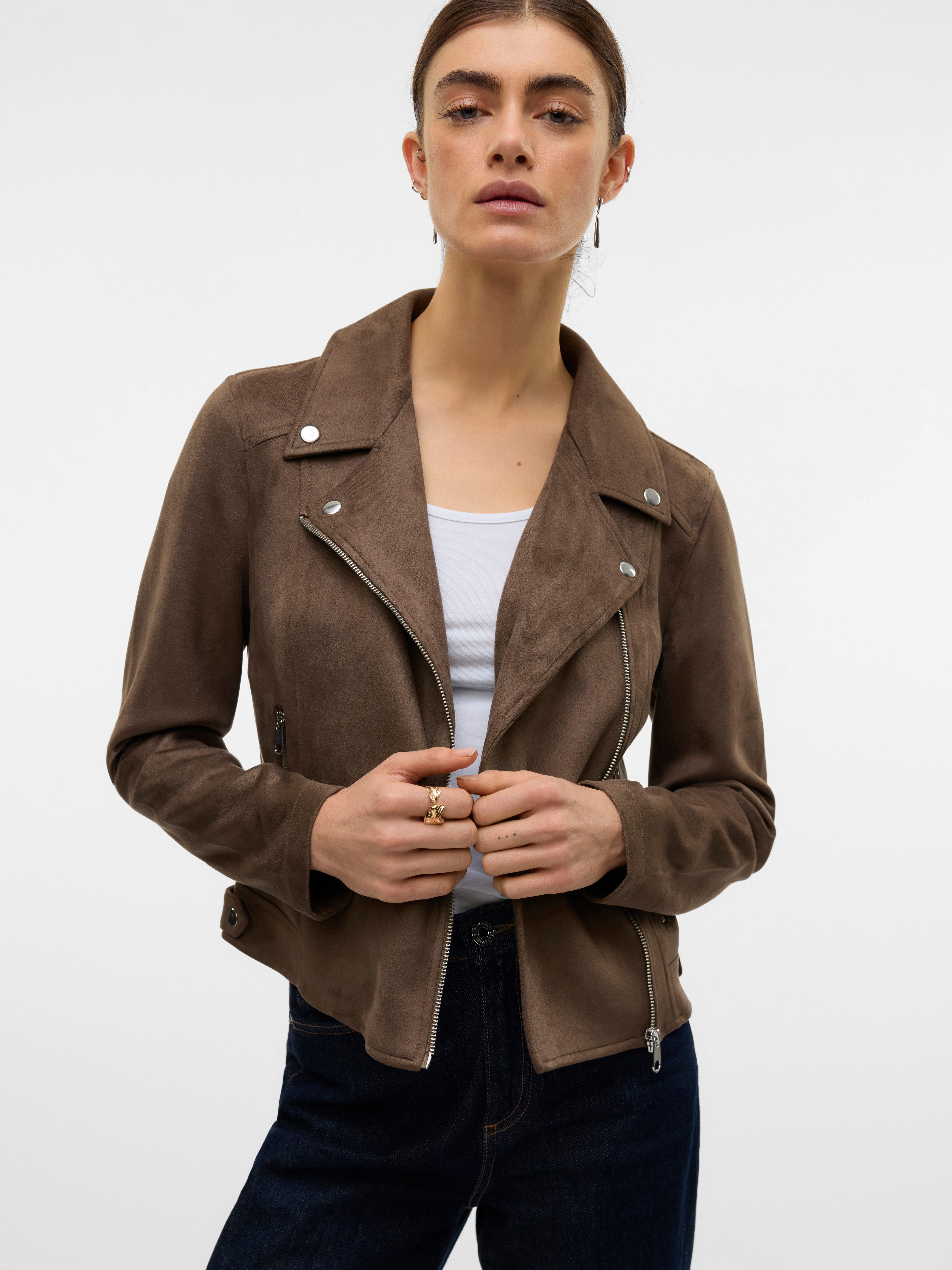 Vero Moda Bikerjacke VMJOSE SHORT FAUX SUEDE JACKET GA NOOS mit asymetrisch günstig online kaufen
