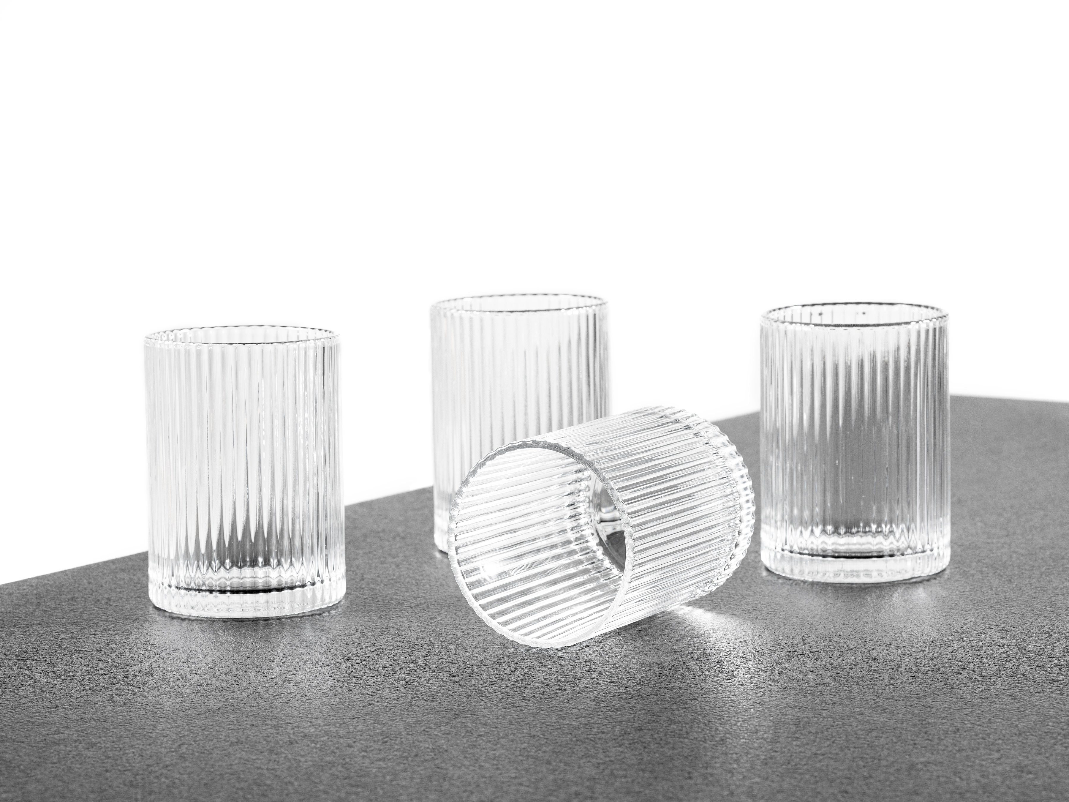 Longdrinkglas Gläser 4er Set geriffelt