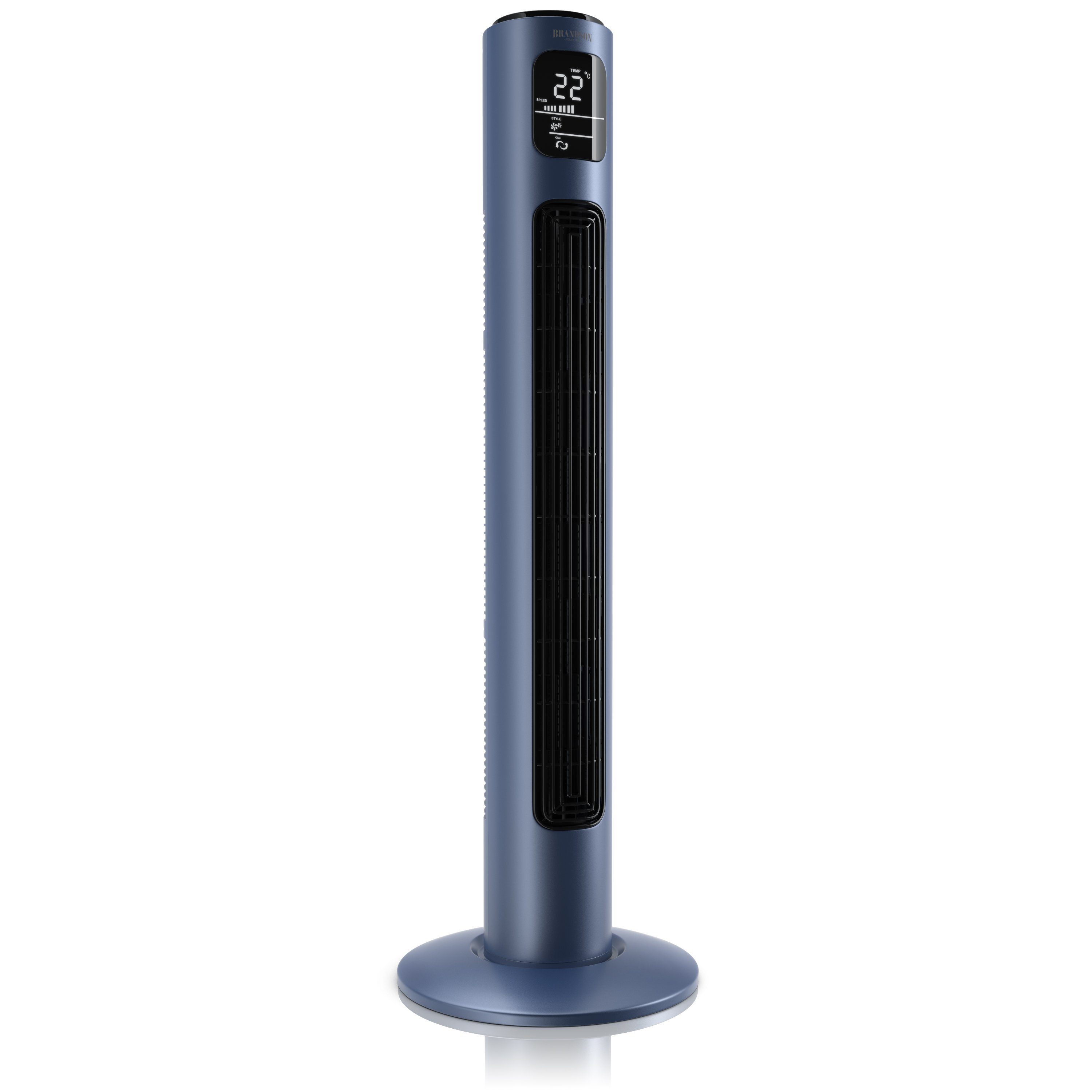 Brandson Turmventilator, Oszillation 65°, Timer, Fernbedienung,  Standventilator 96cm, Cool Grey