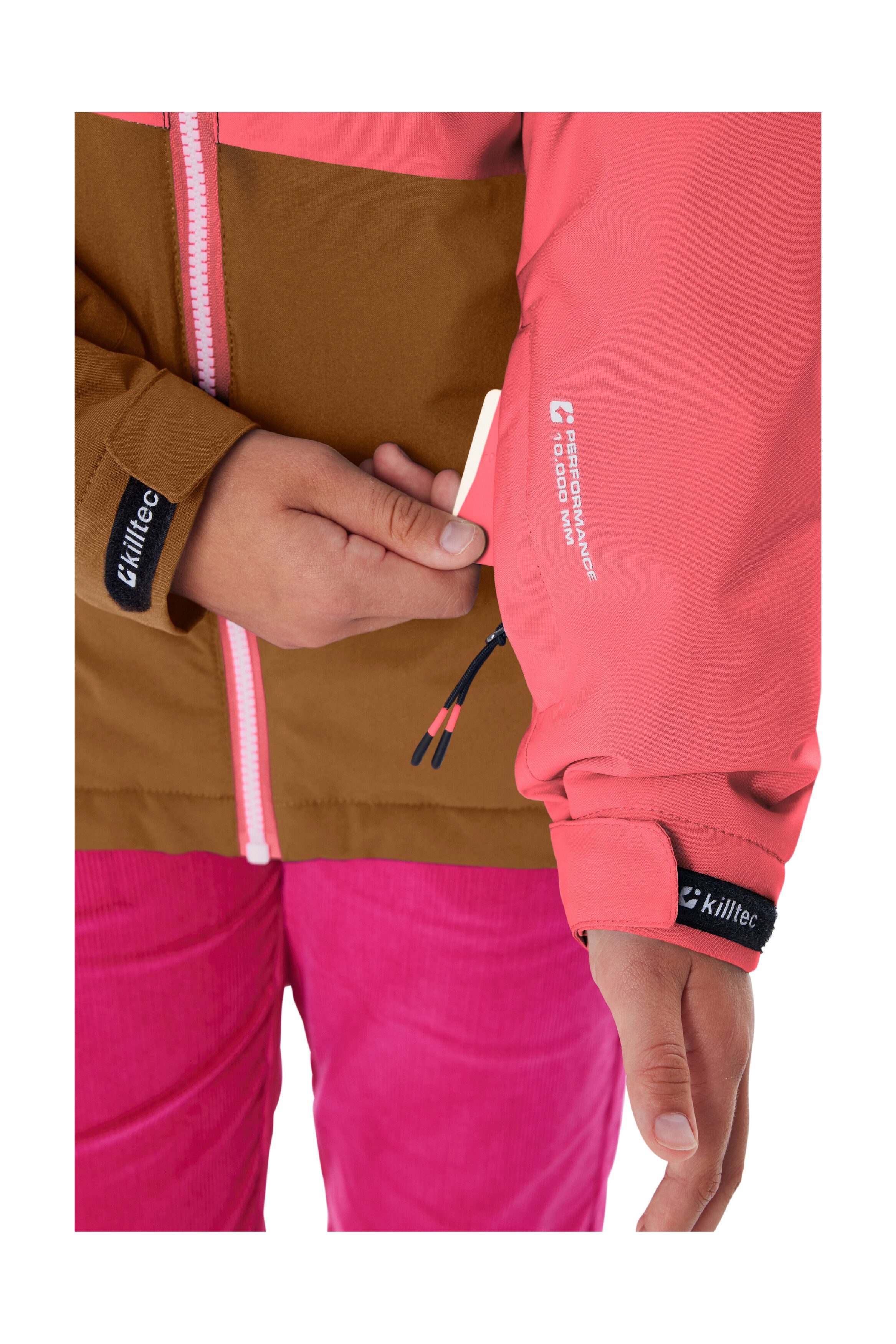 Killtec Skijacke KSW 331 GRLS SKI JCKT Atmungsaktive, wasserdichte Jacke mit Fleece-Innenseite, Skipasstasche