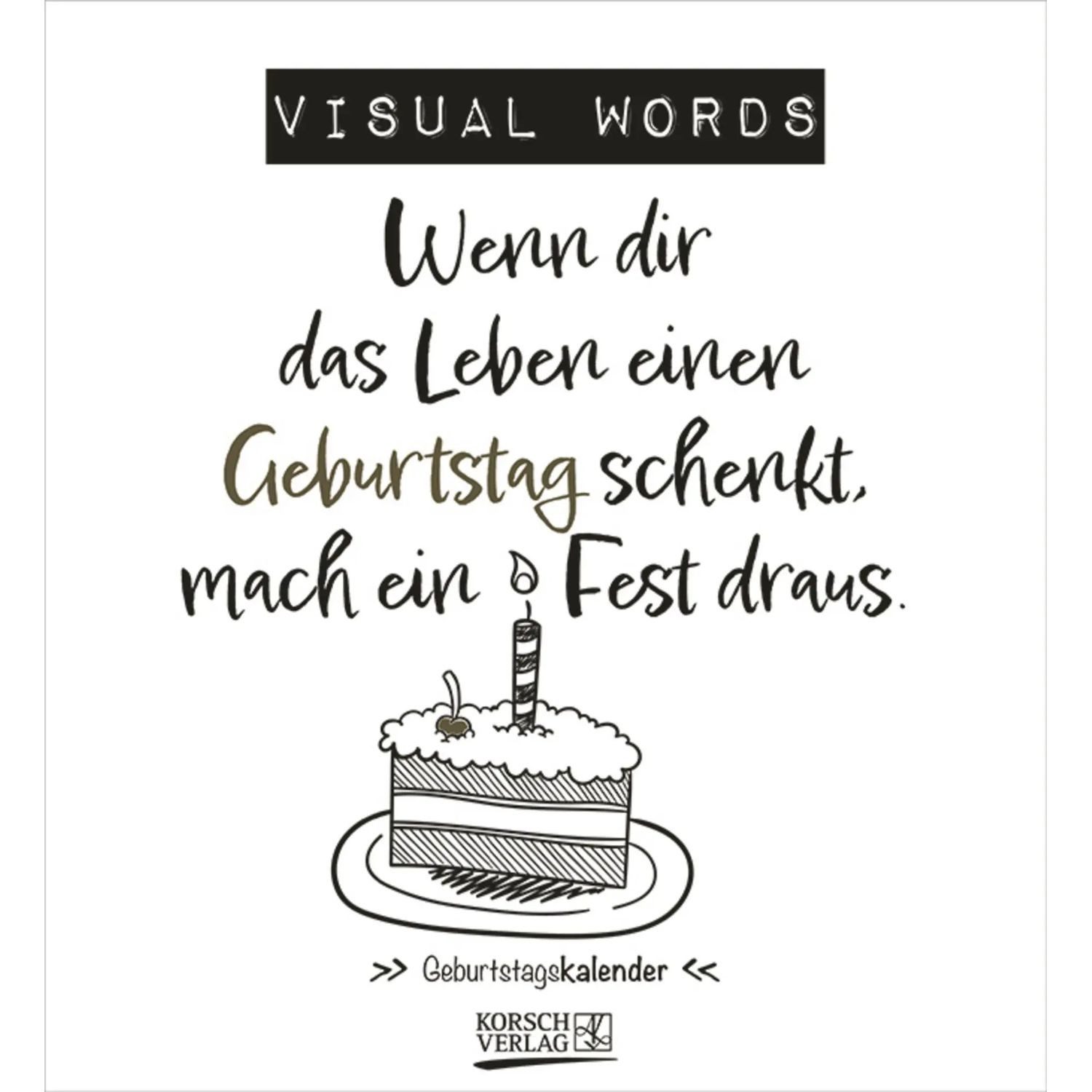 Wandkalender Geburtstagskalender Visual Words
